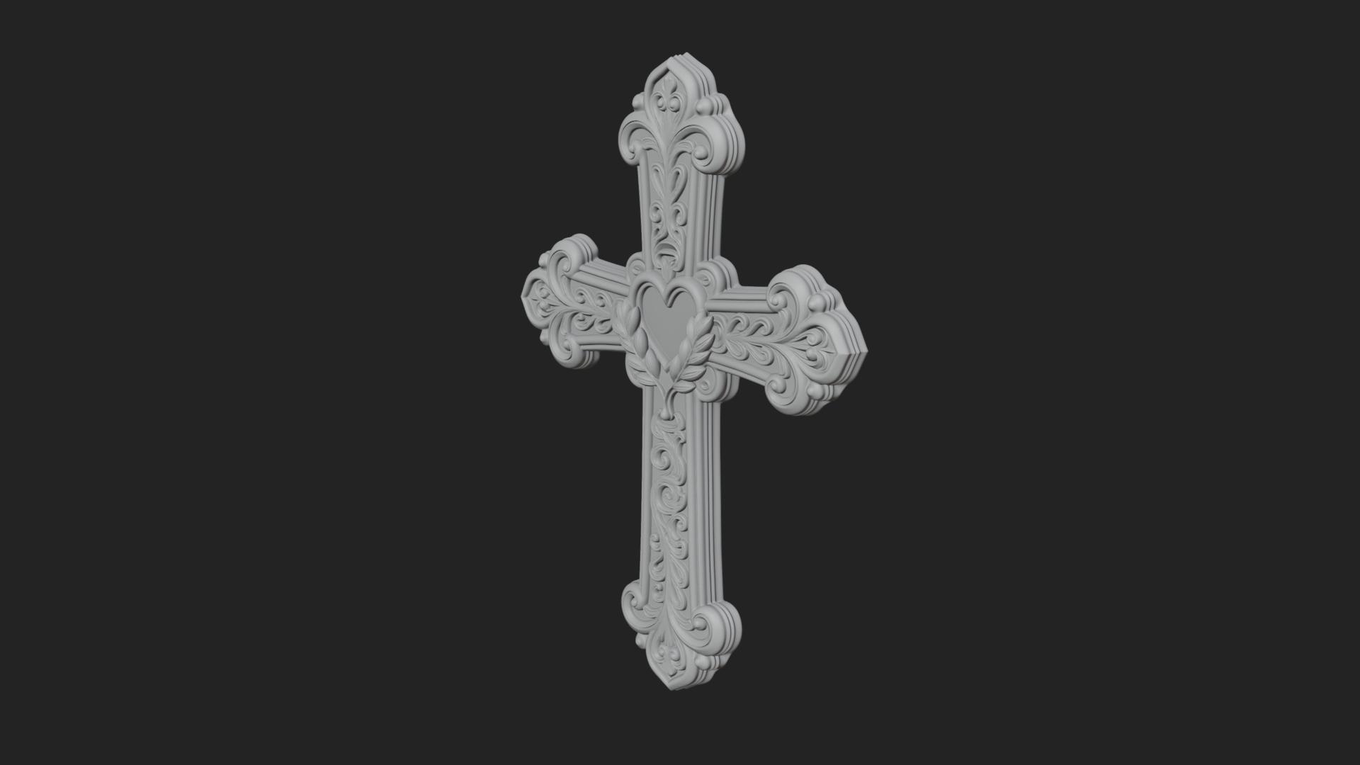 Carved Relief Wall Cross Design 303 3D Print Model 3D Model