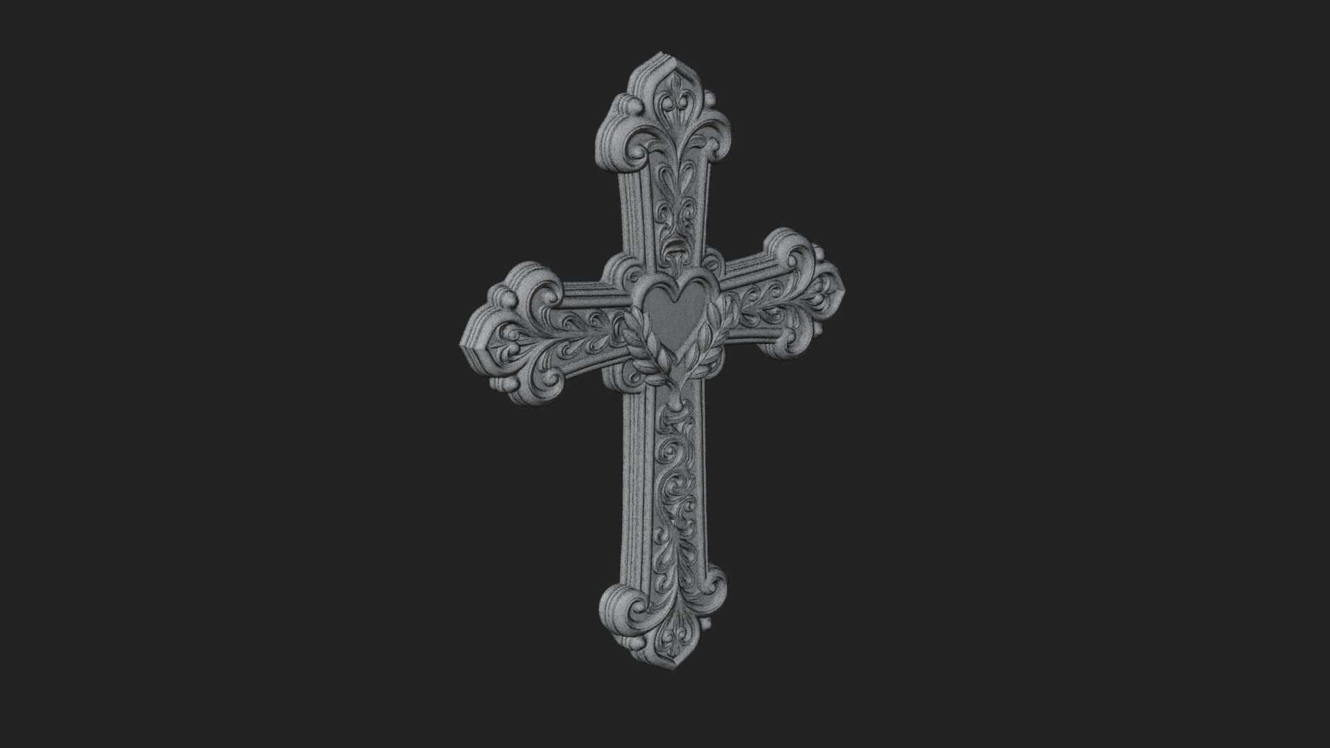 Carved Relief Wall Cross Design 303 3D Print Model 3D Model