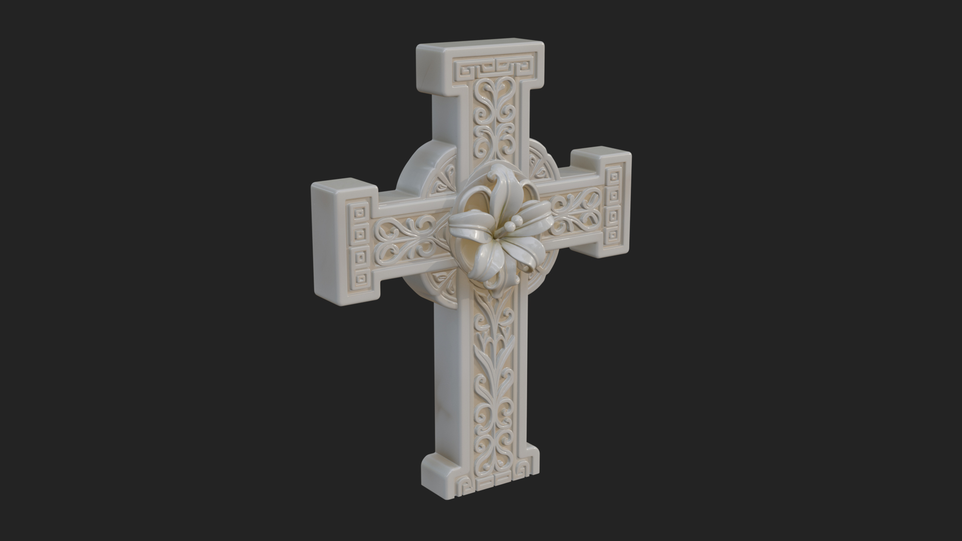 Carved Relief Wall Cross Design 304 3D Print Model 3D Model