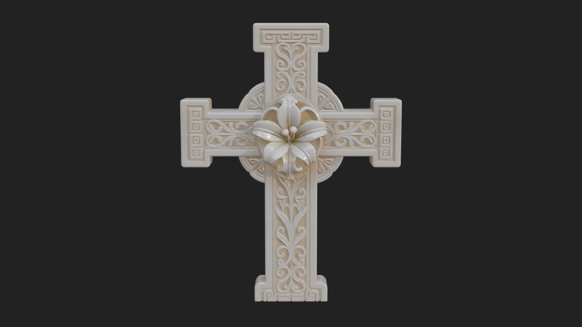 Carved Relief Wall Cross Design 304 3D Print Model 3D Model