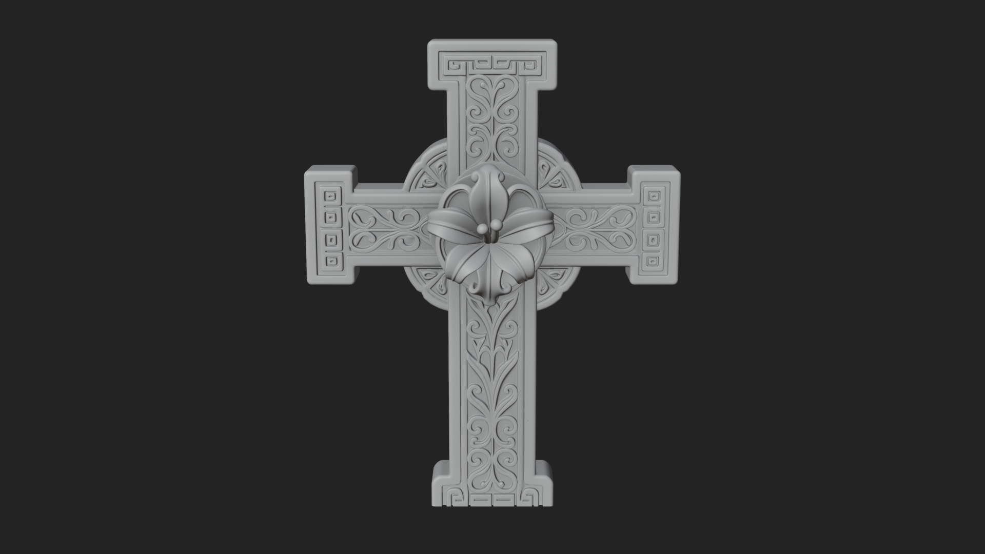 Carved Relief Wall Cross Design 304 3D Print Model 3D Model