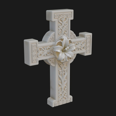 Carved Relief Wall Cross Design 304 3D Print Model