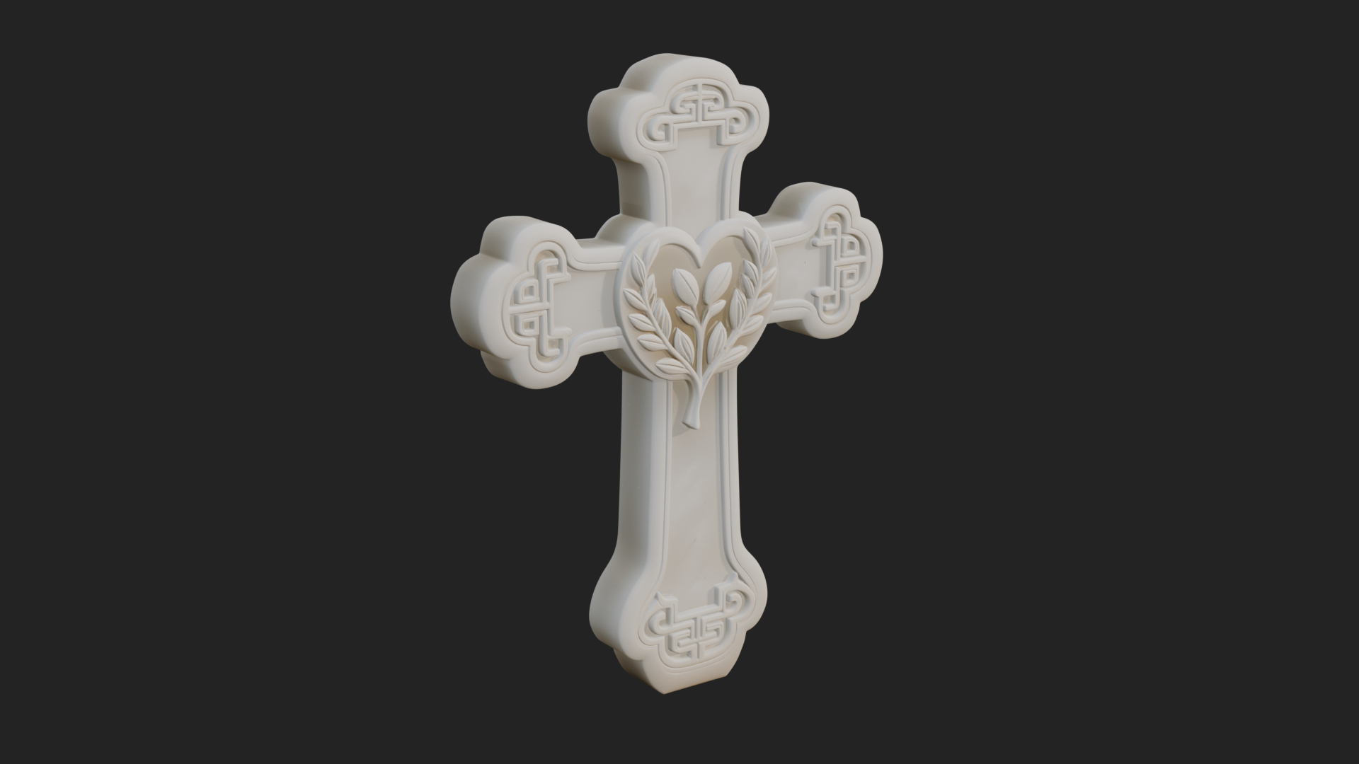 Carved Relief Wall Cross Design 305 3D Print Model 3D Model