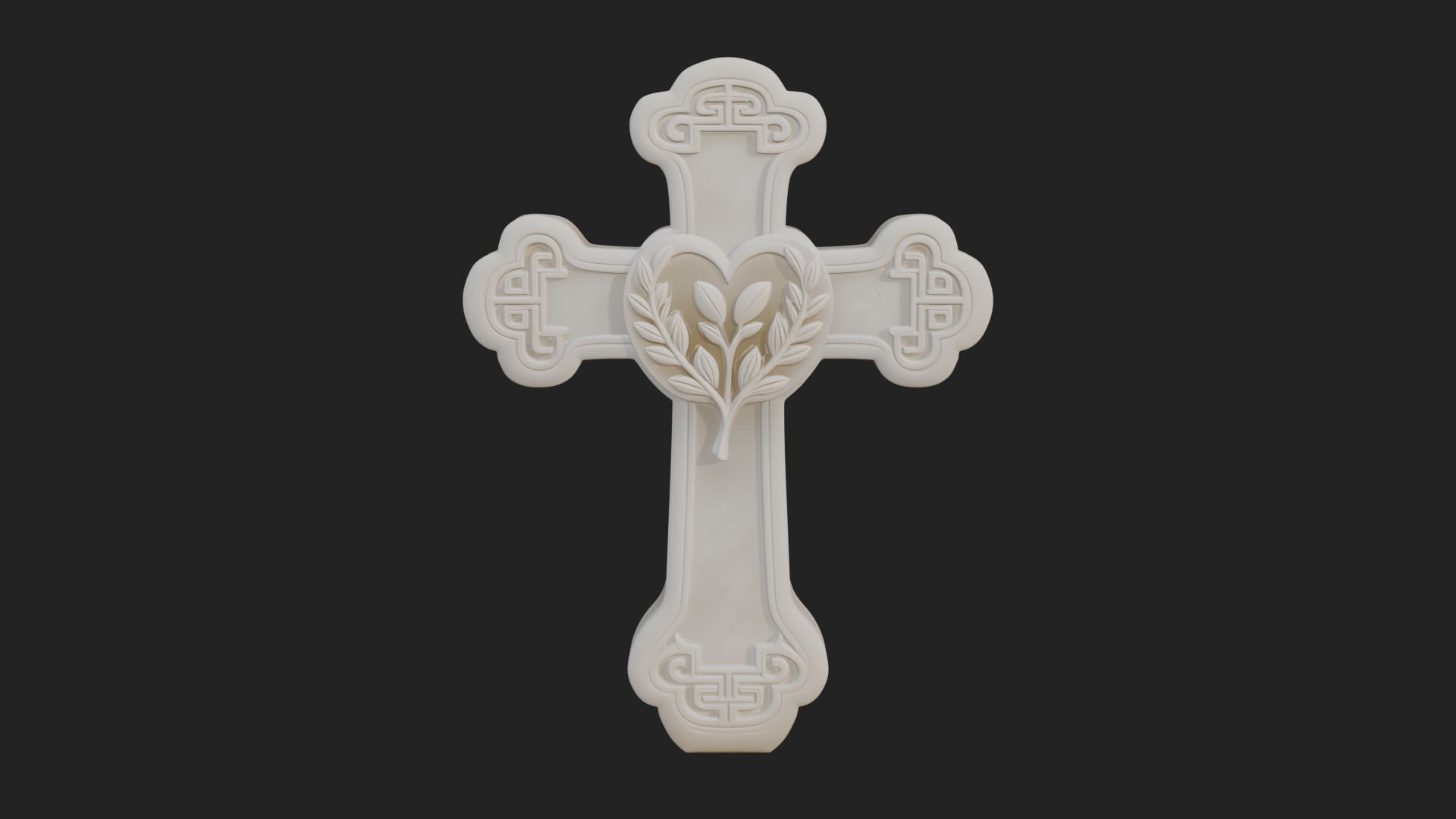 Carved Relief Wall Cross Design 305 3D Print Model 3D Model