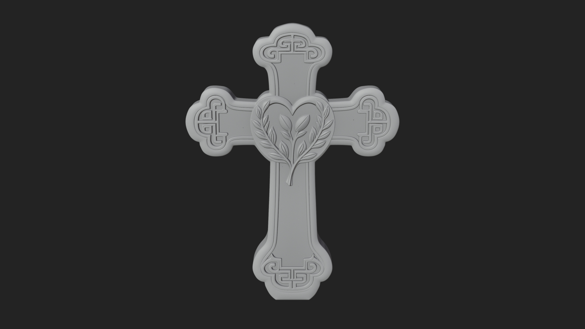 Carved Relief Wall Cross Design 305 3D Print Model 3D Model
