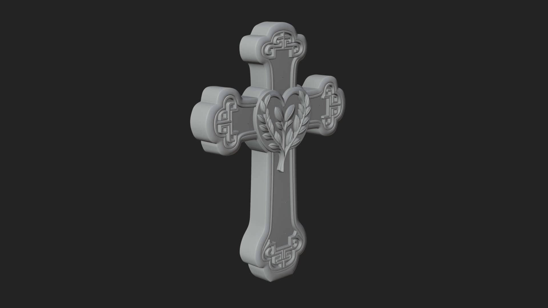 Carved Relief Wall Cross Design 305 3D Print Model 3D Model