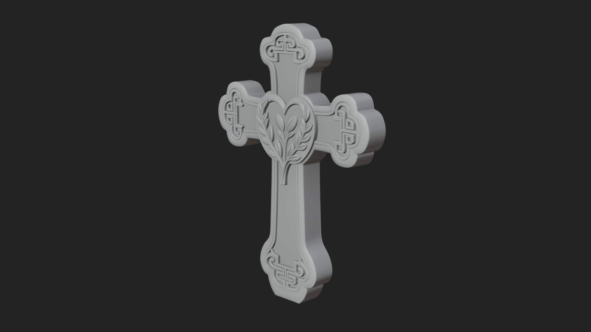 Carved Relief Wall Cross Design 305 3D Print Model 3D Model