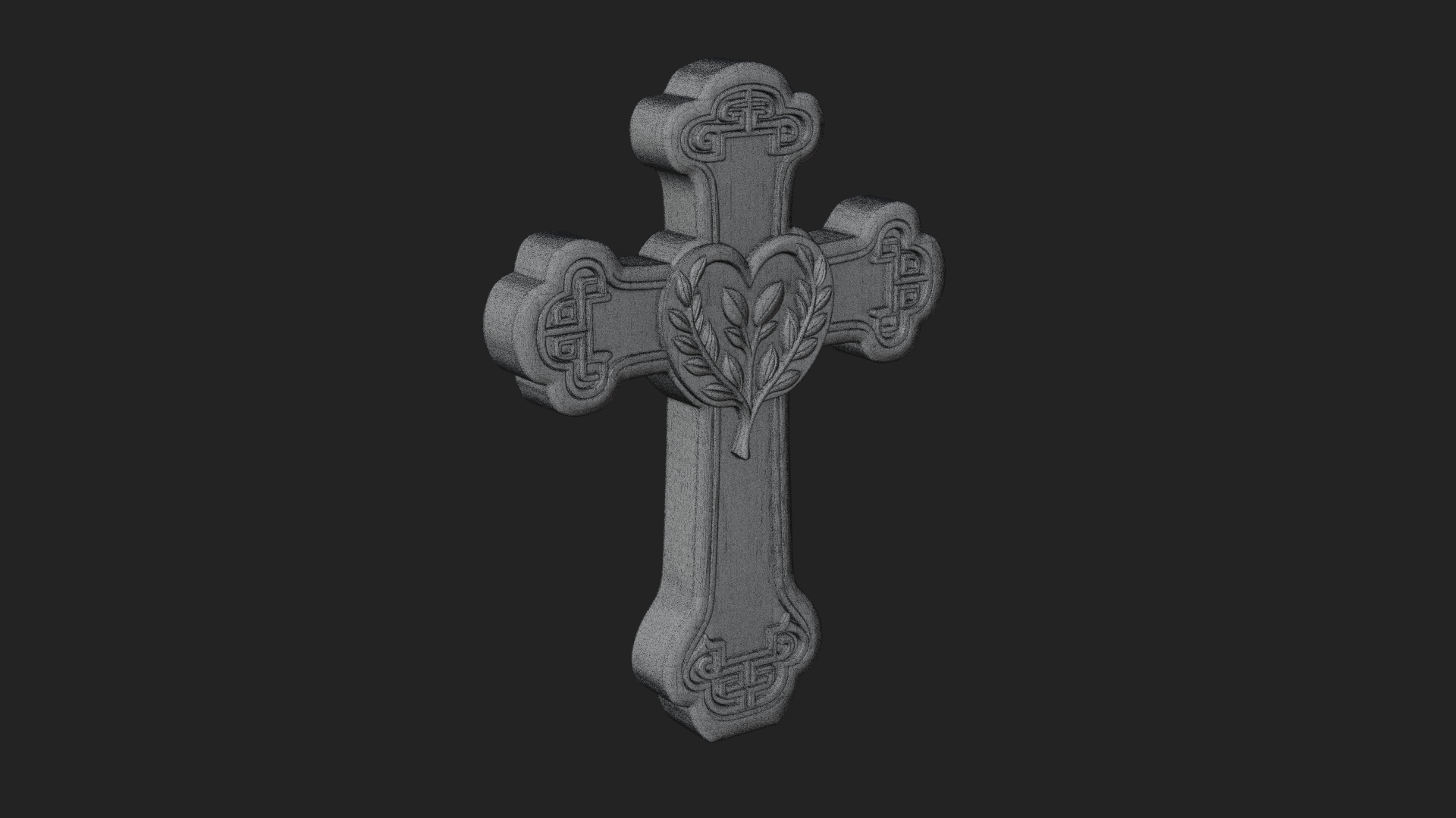 Carved Relief Wall Cross Design 305 3D Print Model 3D Model