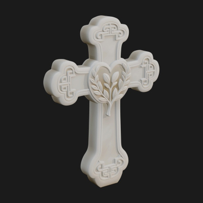 Carved Relief Wall Cross Design 305 3D Print Model