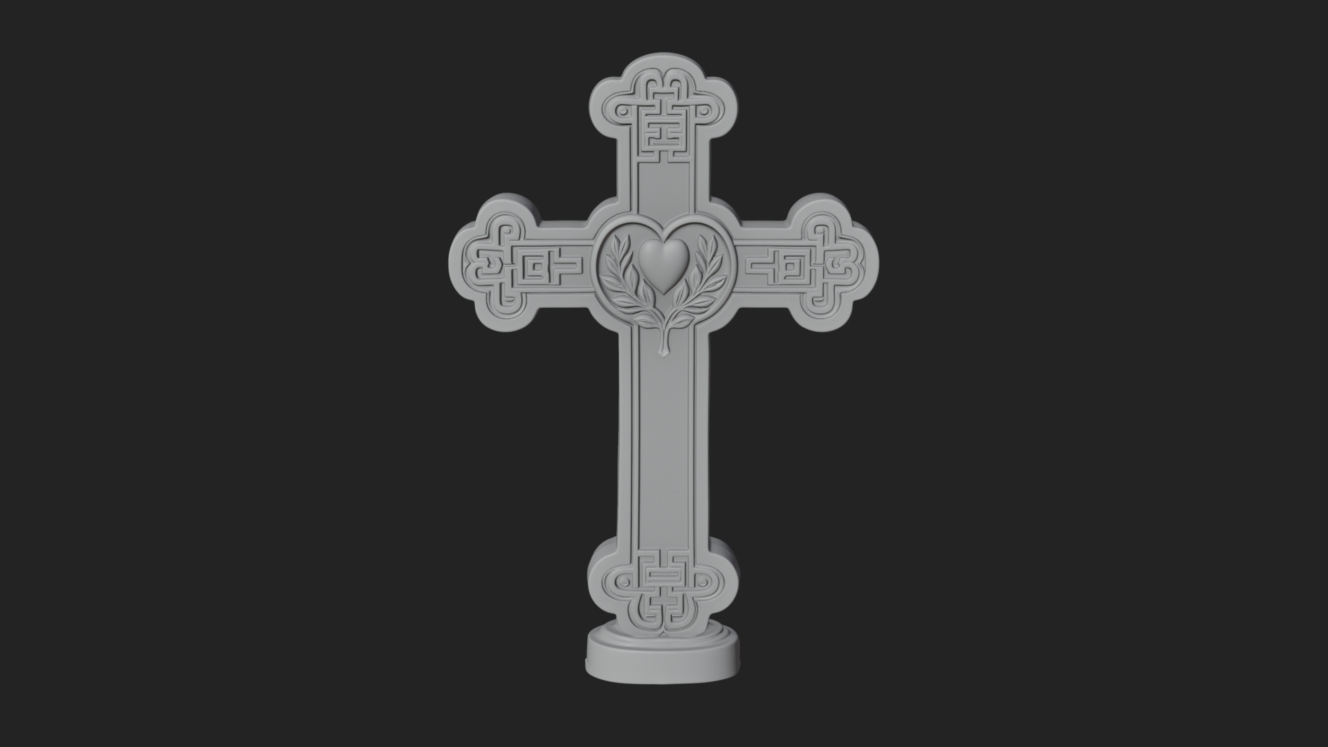 Carved Relief Wall Cross Design 306 3D Print Model 3D Model