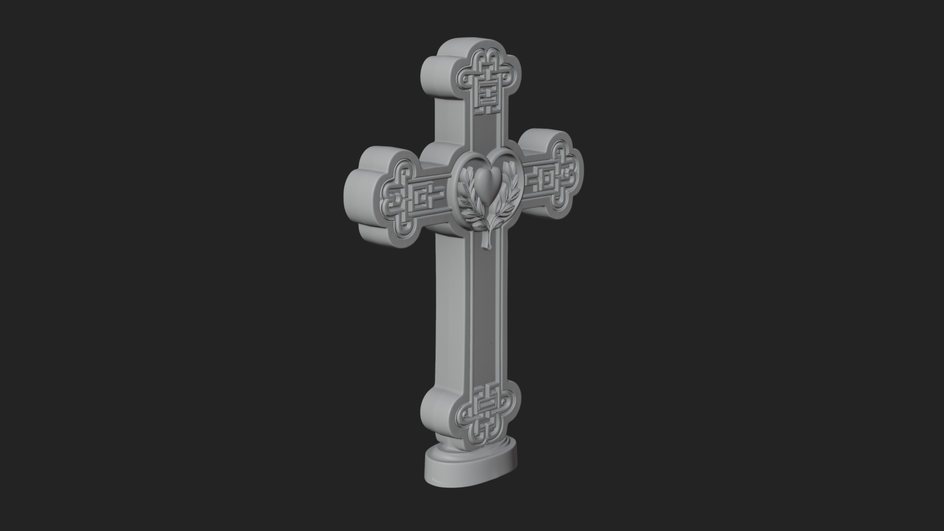 Carved Relief Wall Cross Design 306 3D Print Model 3D Model