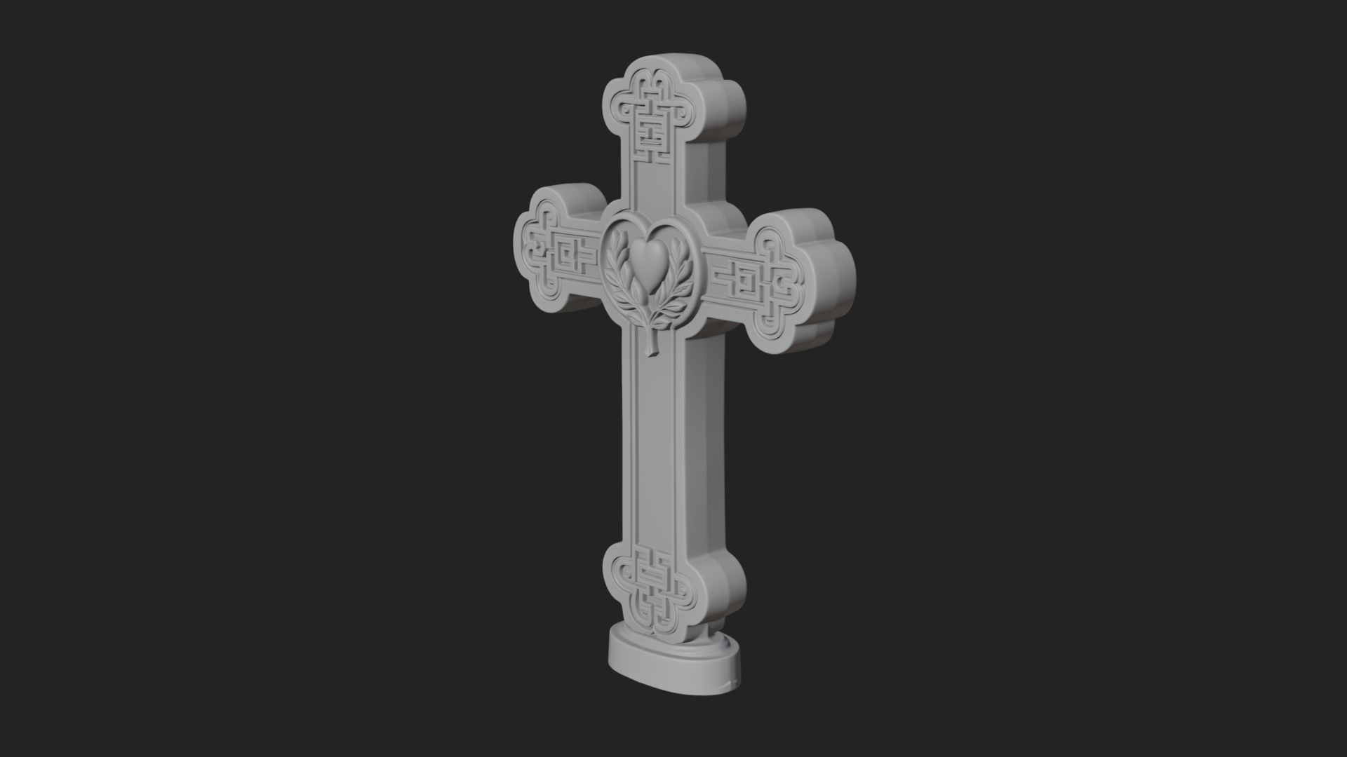 Carved Relief Wall Cross Design 306 3D Print Model 3D Model