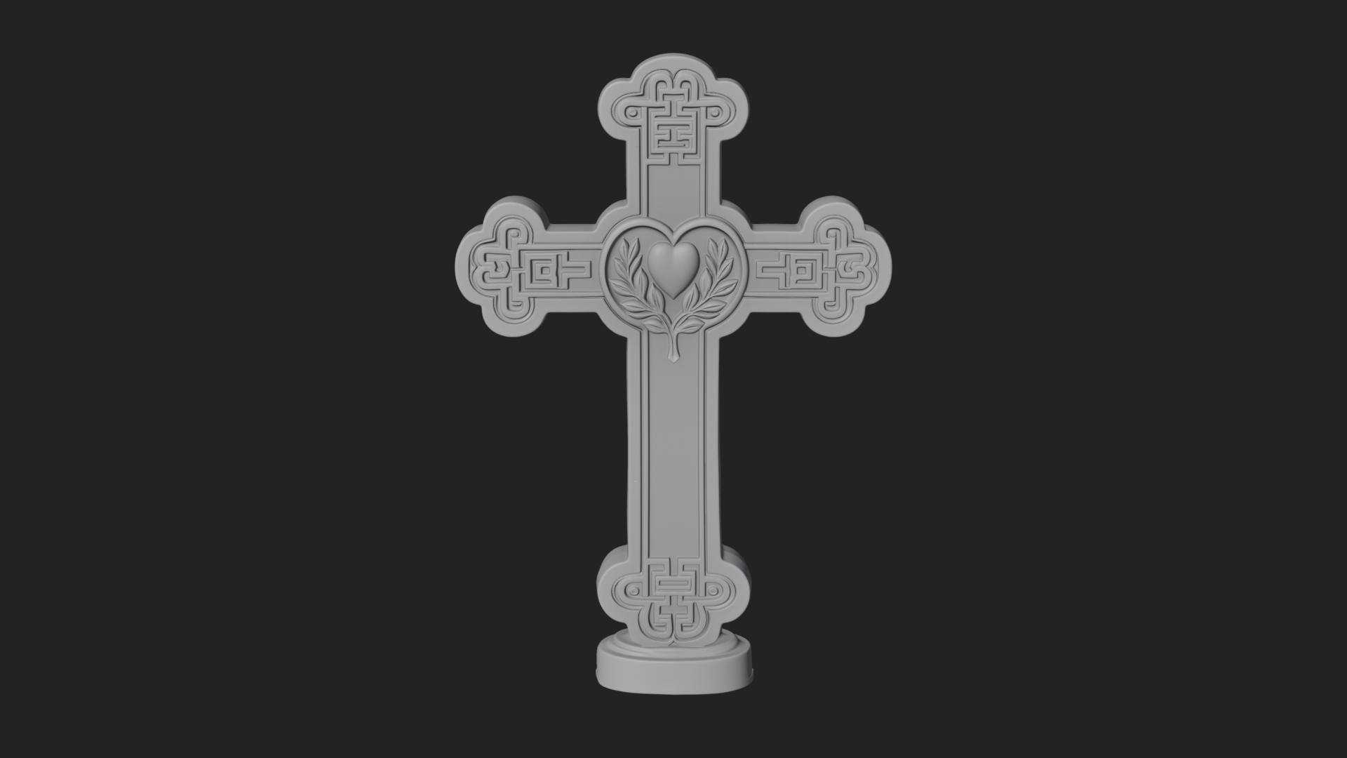 Carved Relief Wall Cross Design 306 3D Print Model 3D Model