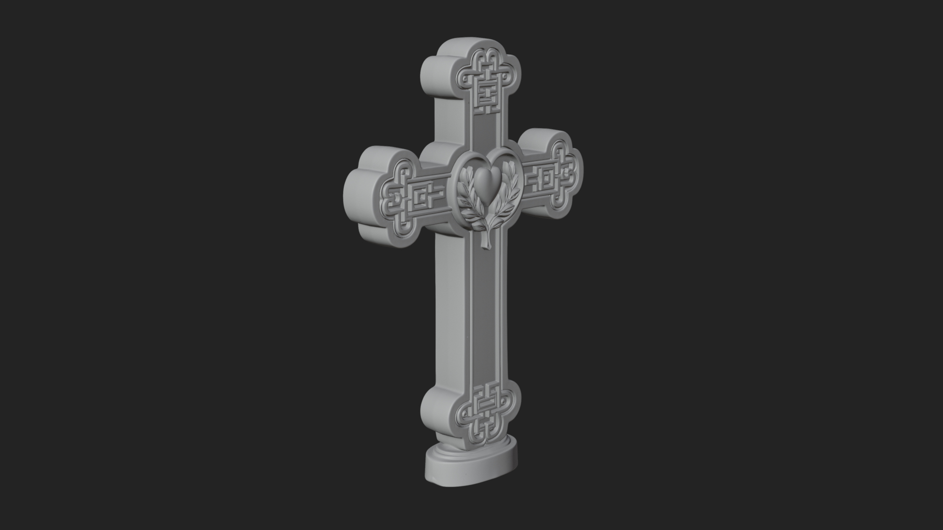 Carved Relief Wall Cross Design 306 3D Print Model 3D Model