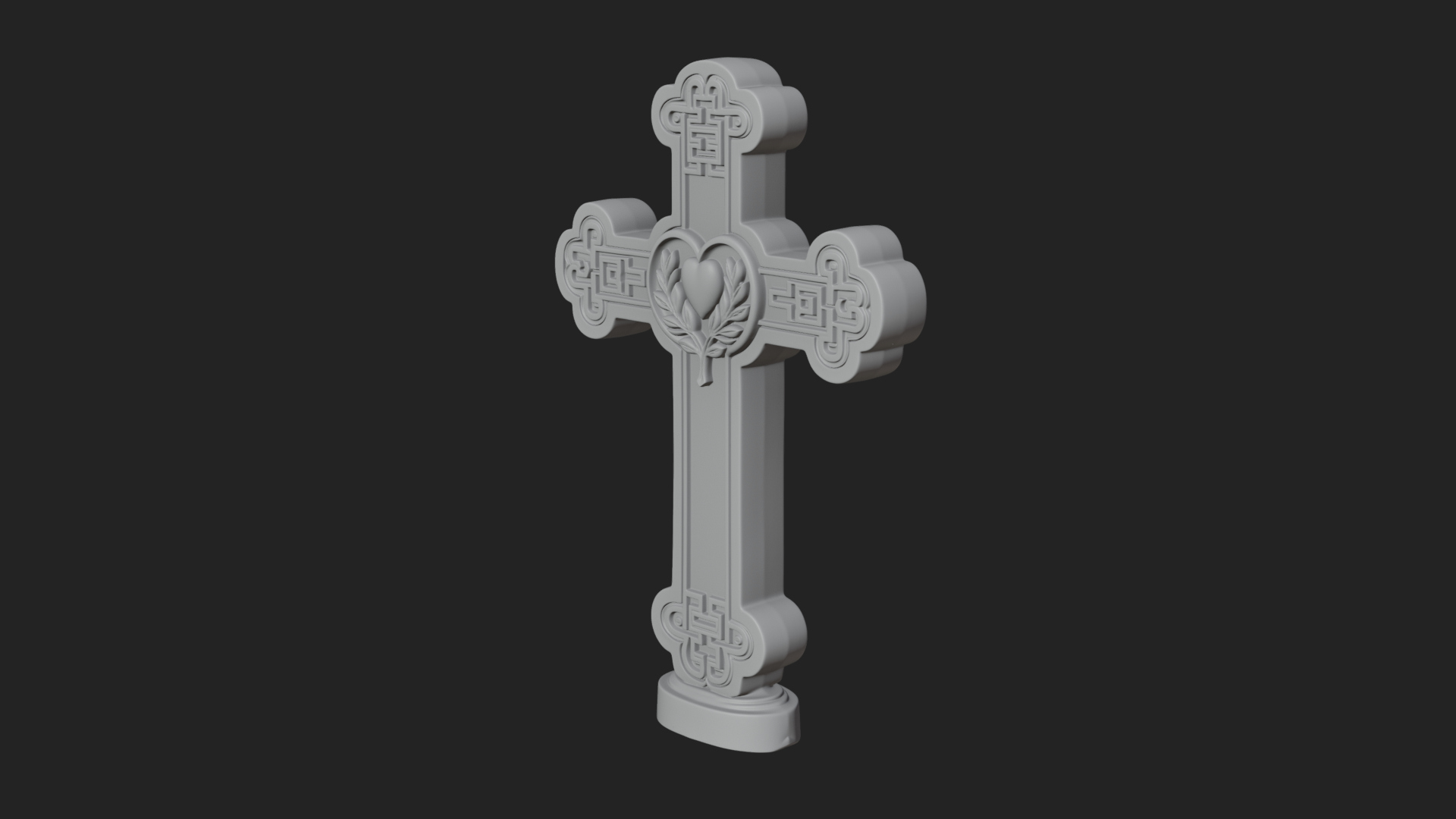 Carved Relief Wall Cross Design 306 3D Print Model 3D Model