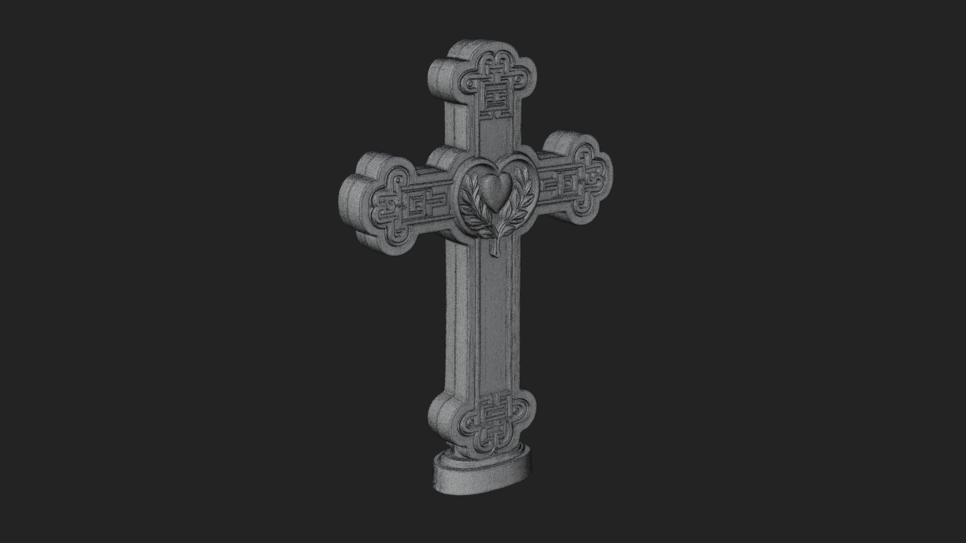 Carved Relief Wall Cross Design 306 3D Print Model 3D Model