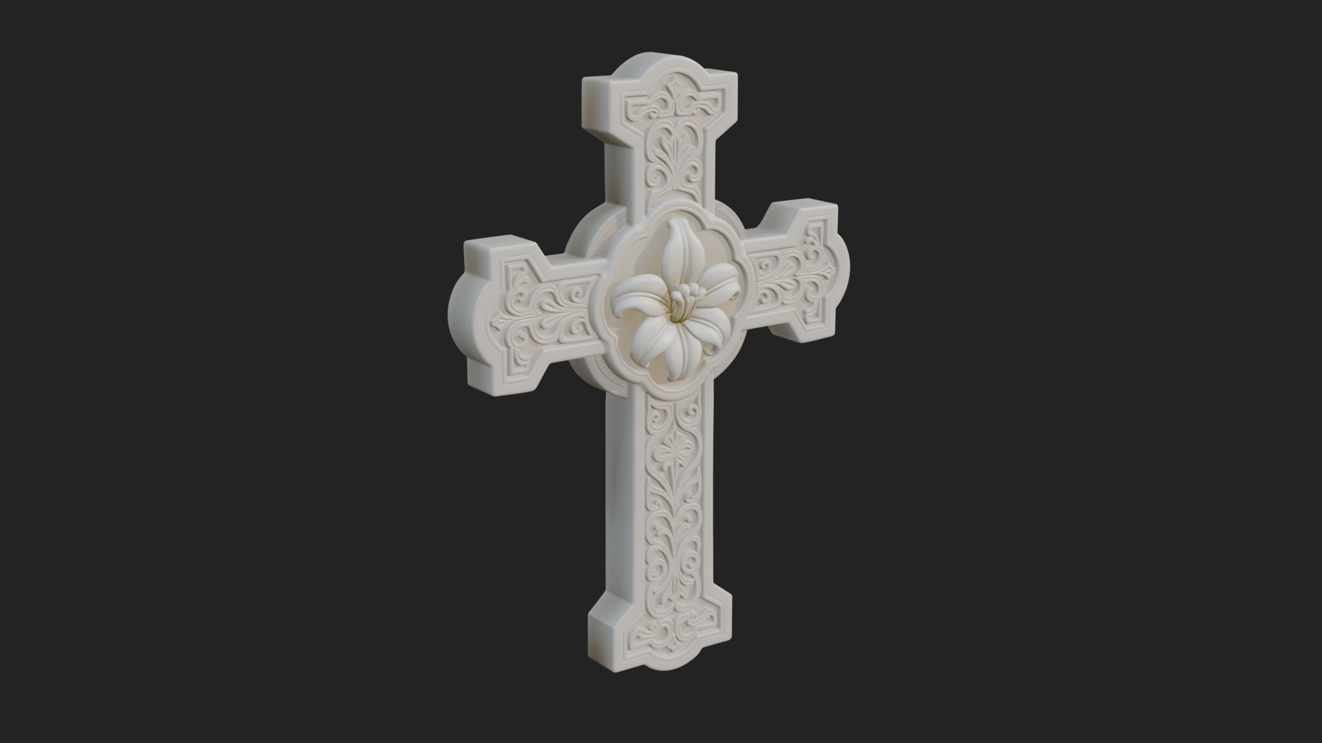 Carved Relief Wall Cross Design 307 3D Print Model 3D Model