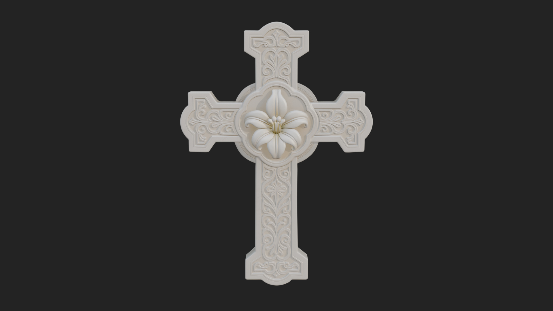 Carved Relief Wall Cross Design 307 3D Print Model 3D Model