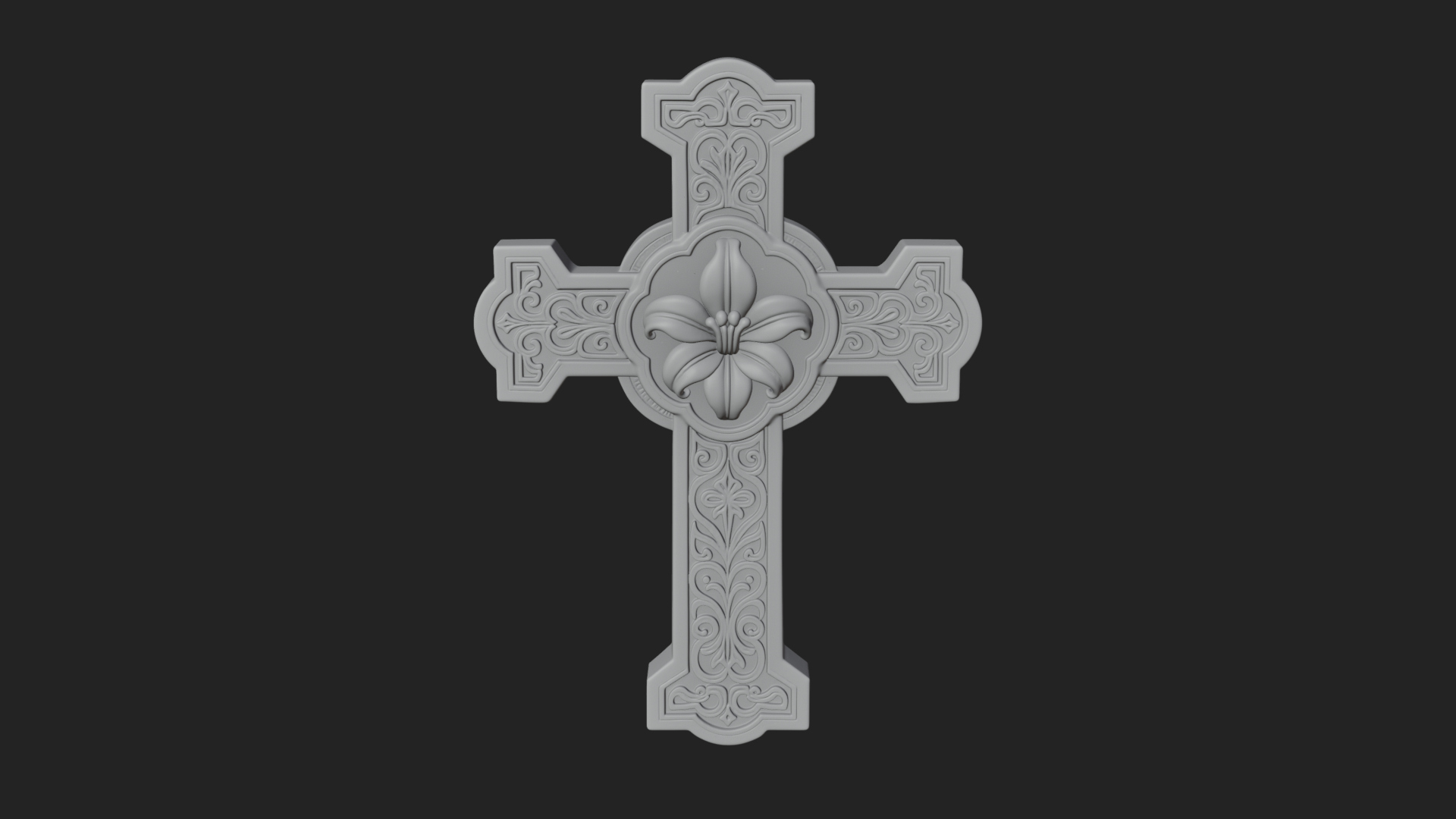 Carved Relief Wall Cross Design 307 3D Print Model 3D Model