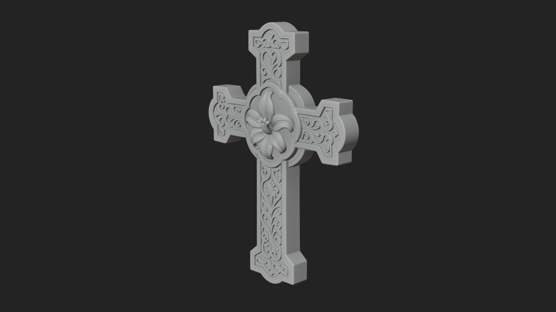 Carved Relief Wall Cross Design 307 3D Print Model 3D Model