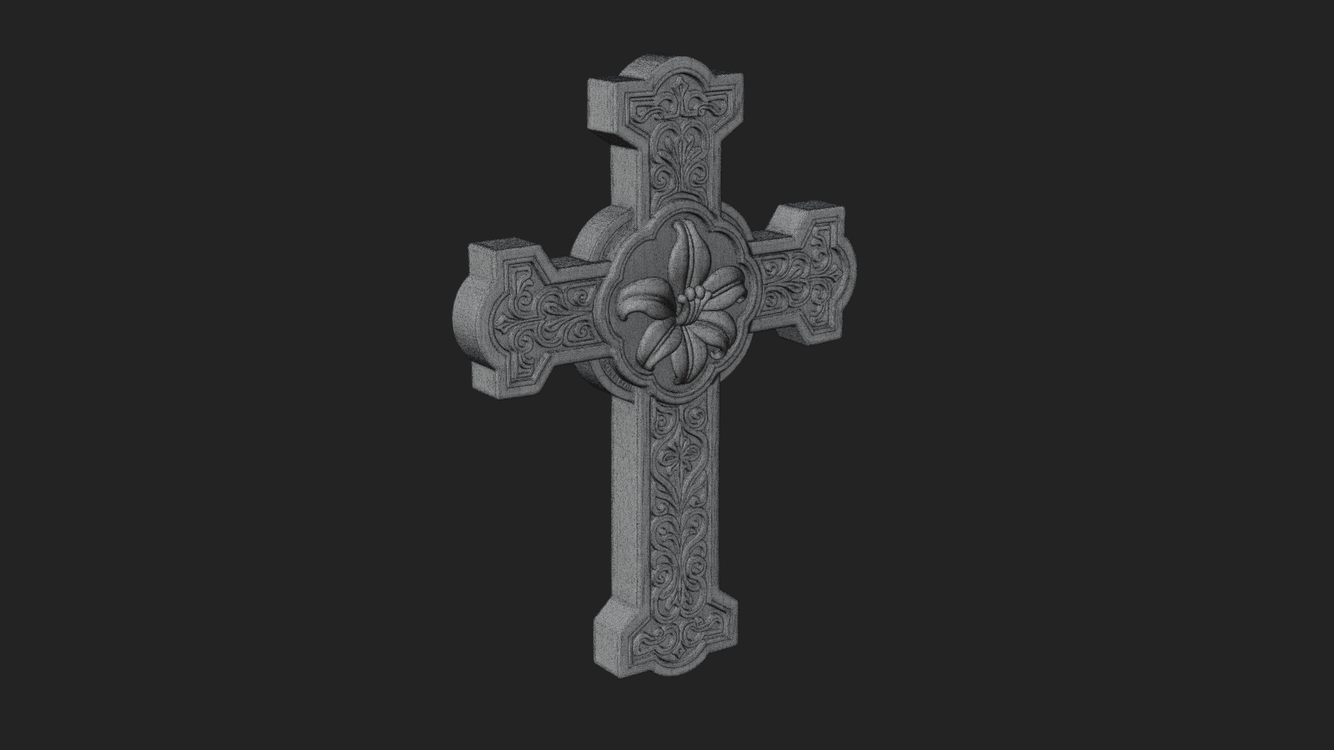 Carved Relief Wall Cross Design 307 3D Print Model 3D Model