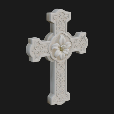 Carved Relief Wall Cross Design 307 3D Print Model
