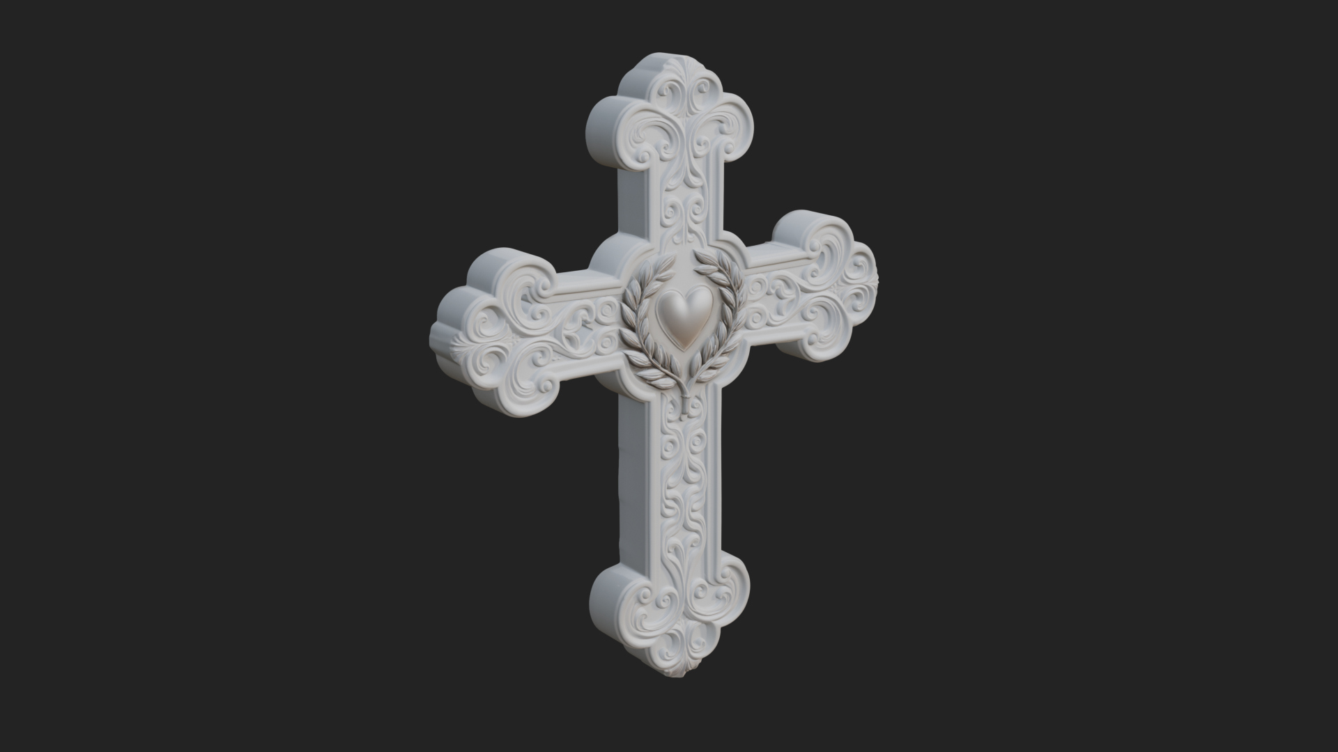 Carved Relief Wall Cross Design 308 3D Print Model 3D Model