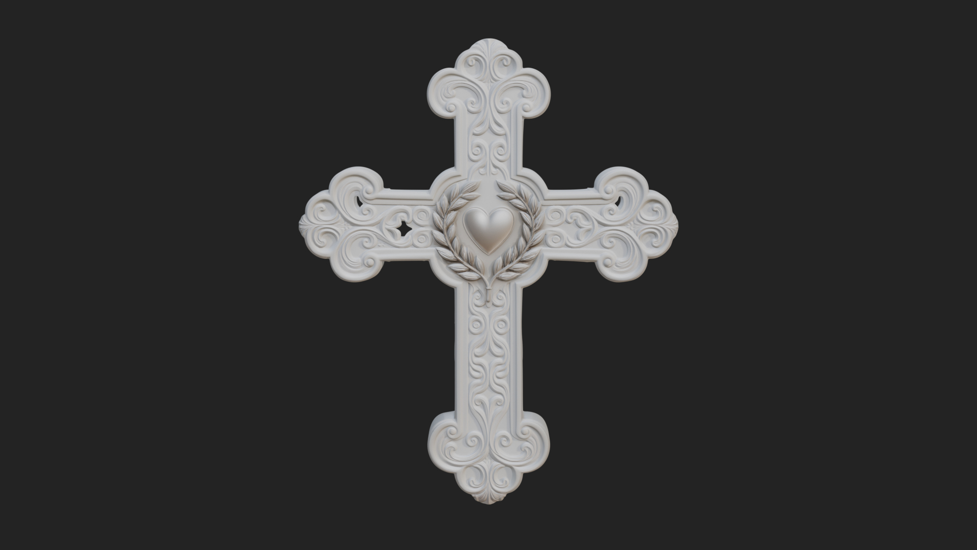 Carved Relief Wall Cross Design 308 3D Print Model 3D Model