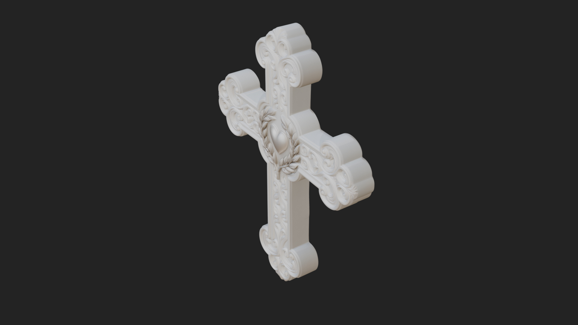 Carved Relief Wall Cross Design 308 3D Print Model 3D Model
