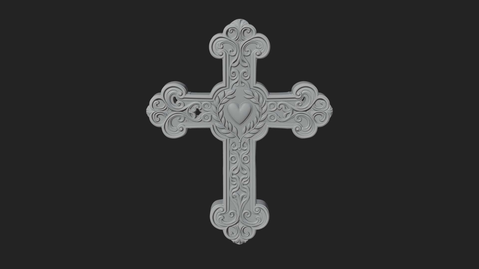Carved Relief Wall Cross Design 308 3D Print Model 3D Model