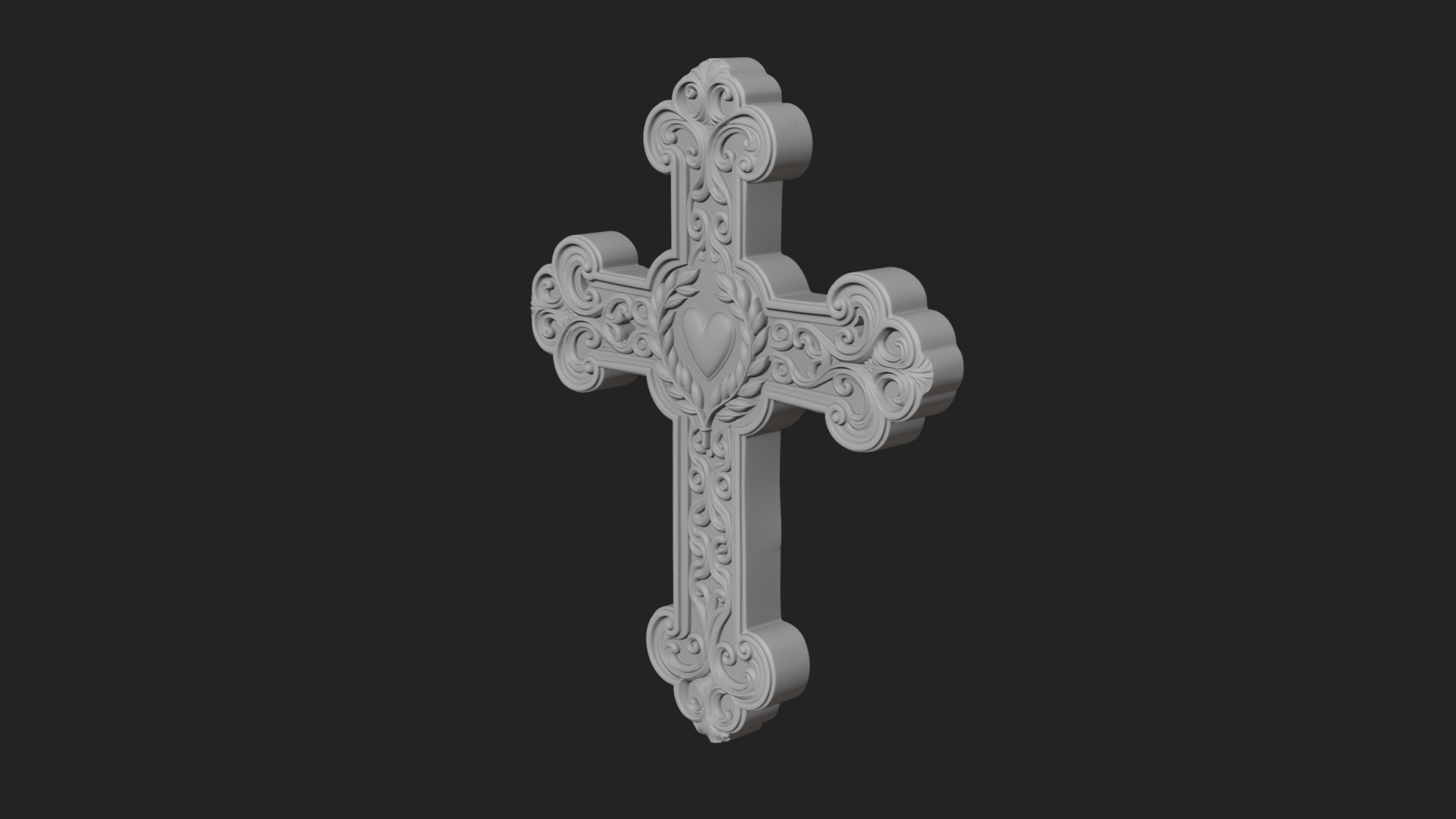 Carved Relief Wall Cross Design 308 3D Print Model 3D Model