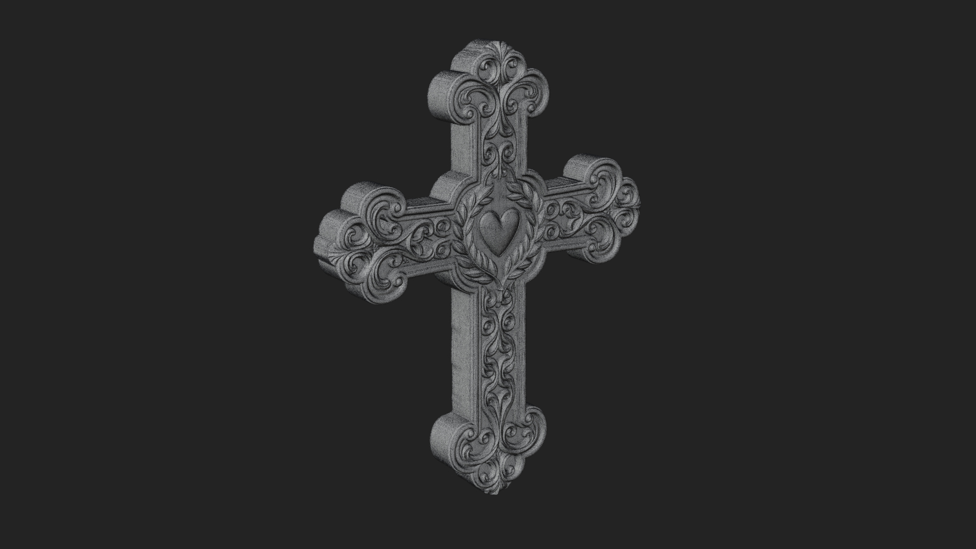Carved Relief Wall Cross Design 308 3D Print Model 3D Model