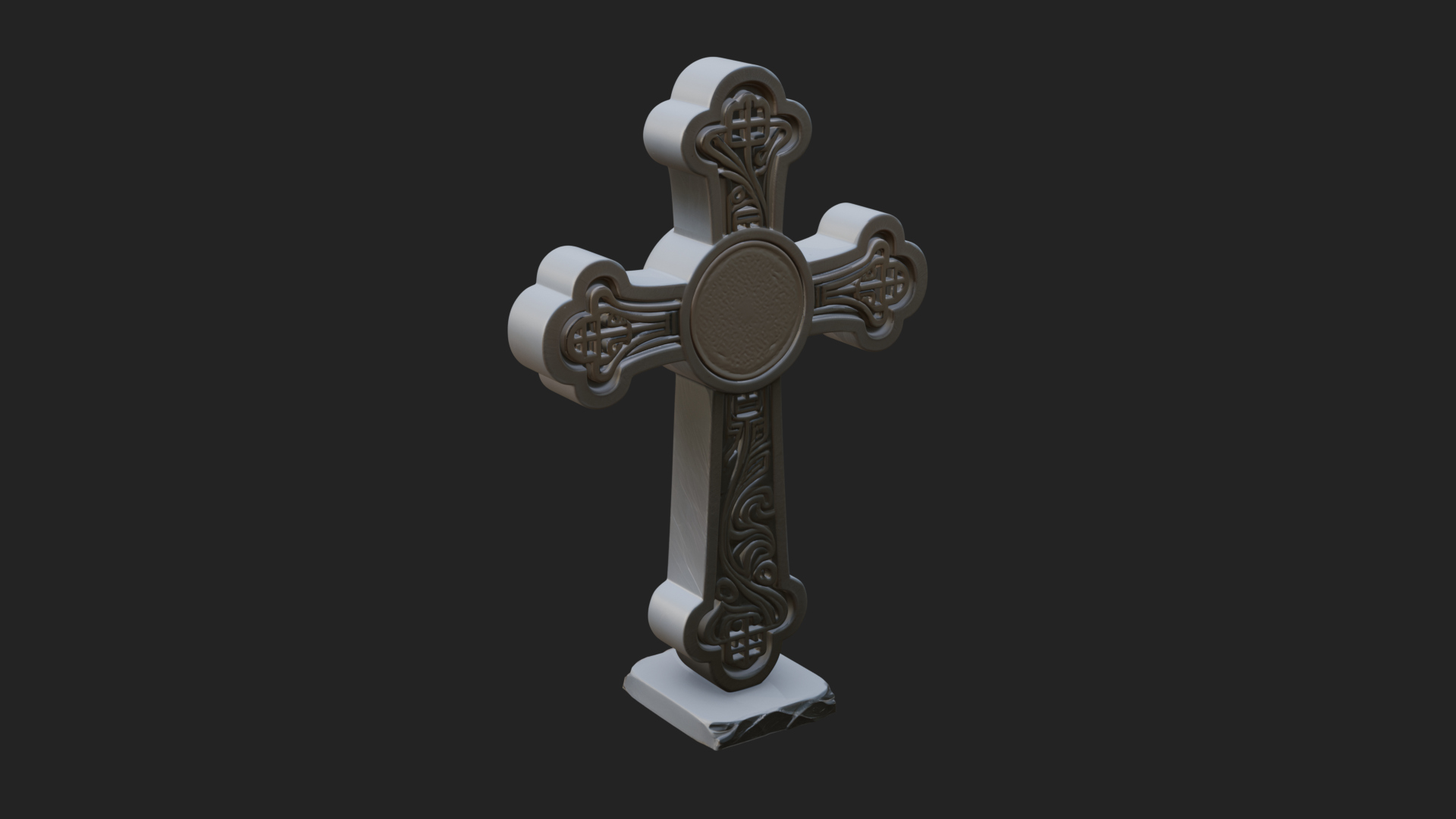 Carved Relief Wall Cross Design 309 3D Print Model 3D Model