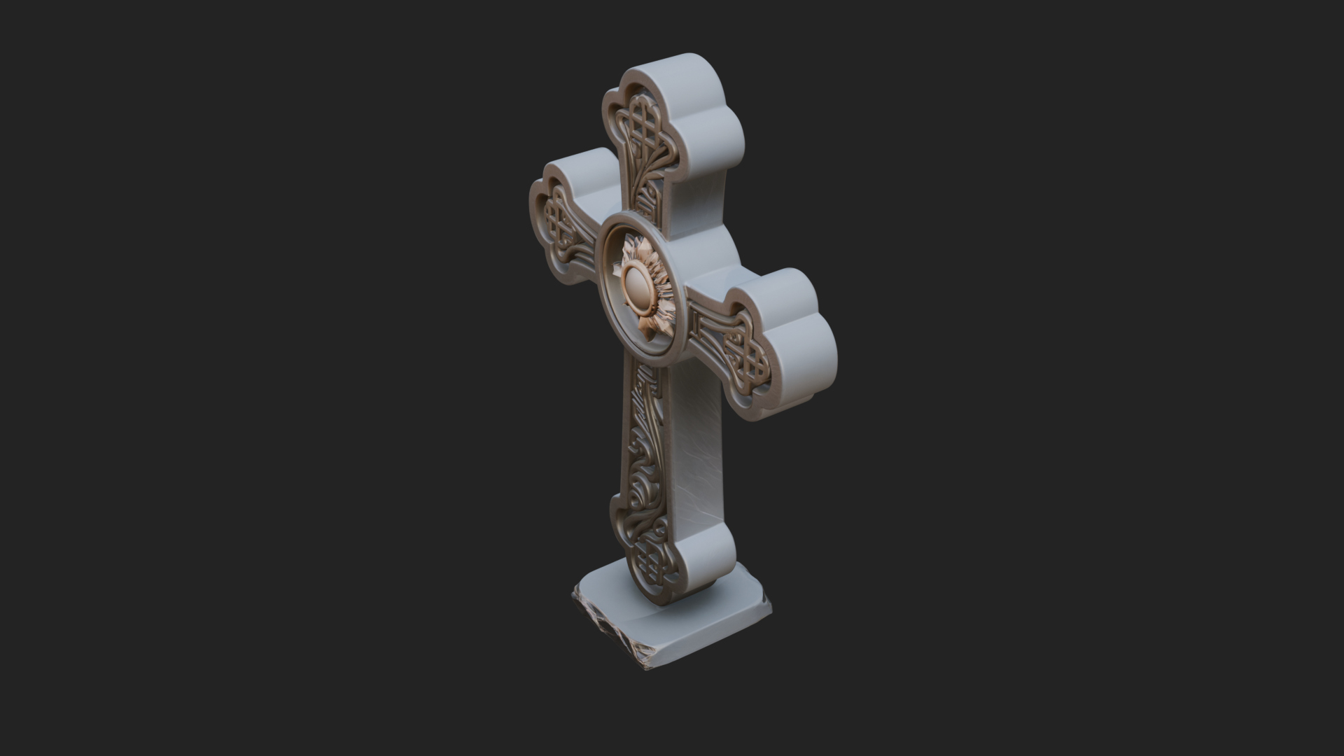 Carved Relief Wall Cross Design 309 3D Print Model 3D Model
