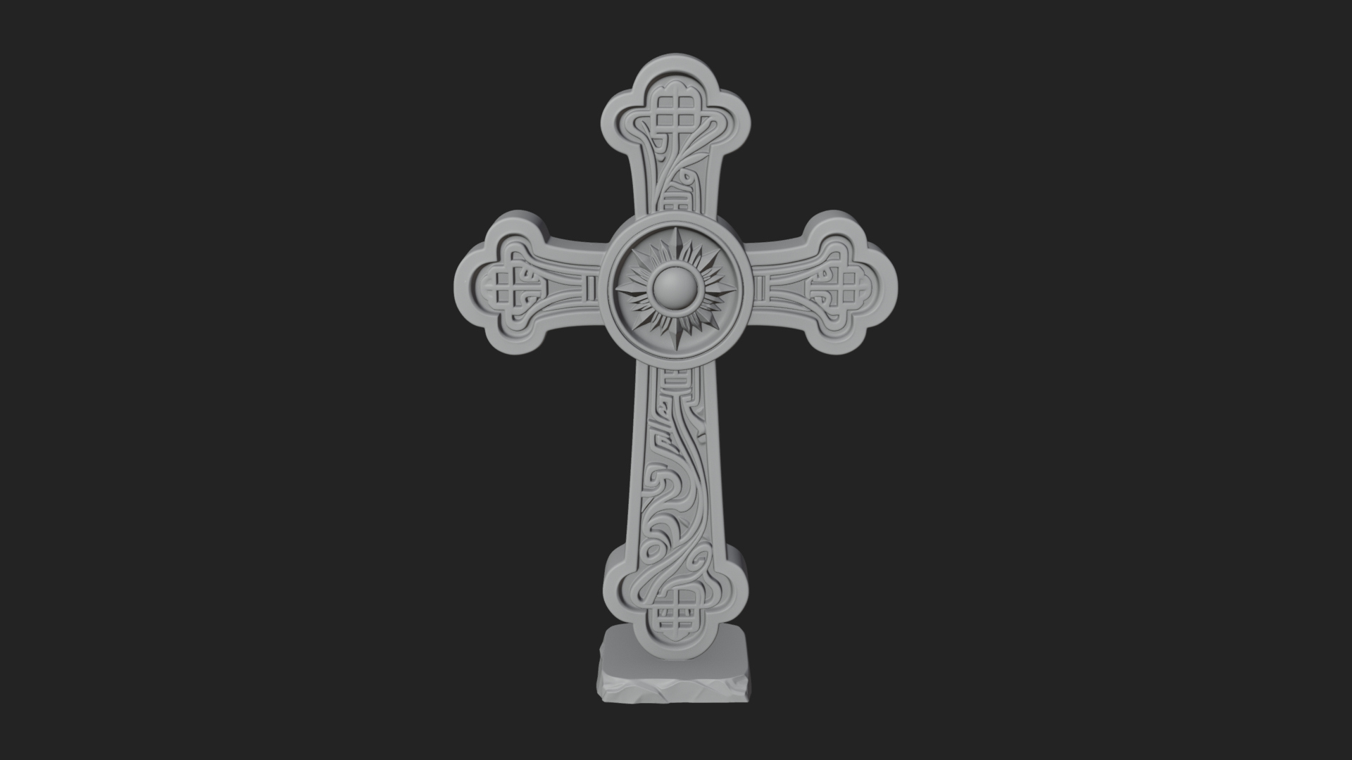 Carved Relief Wall Cross Design 309 3D Print Model 3D Model