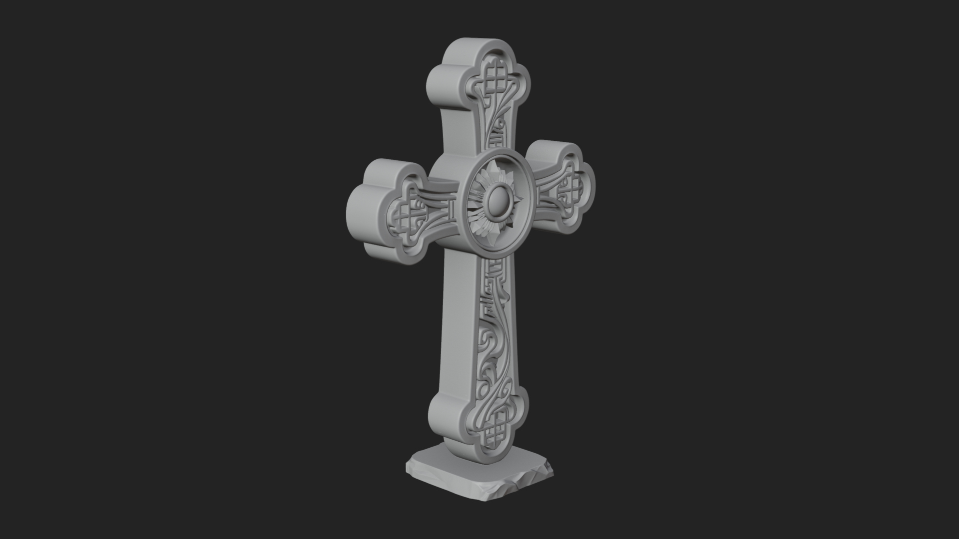 Carved Relief Wall Cross Design 309 3D Print Model 3D Model