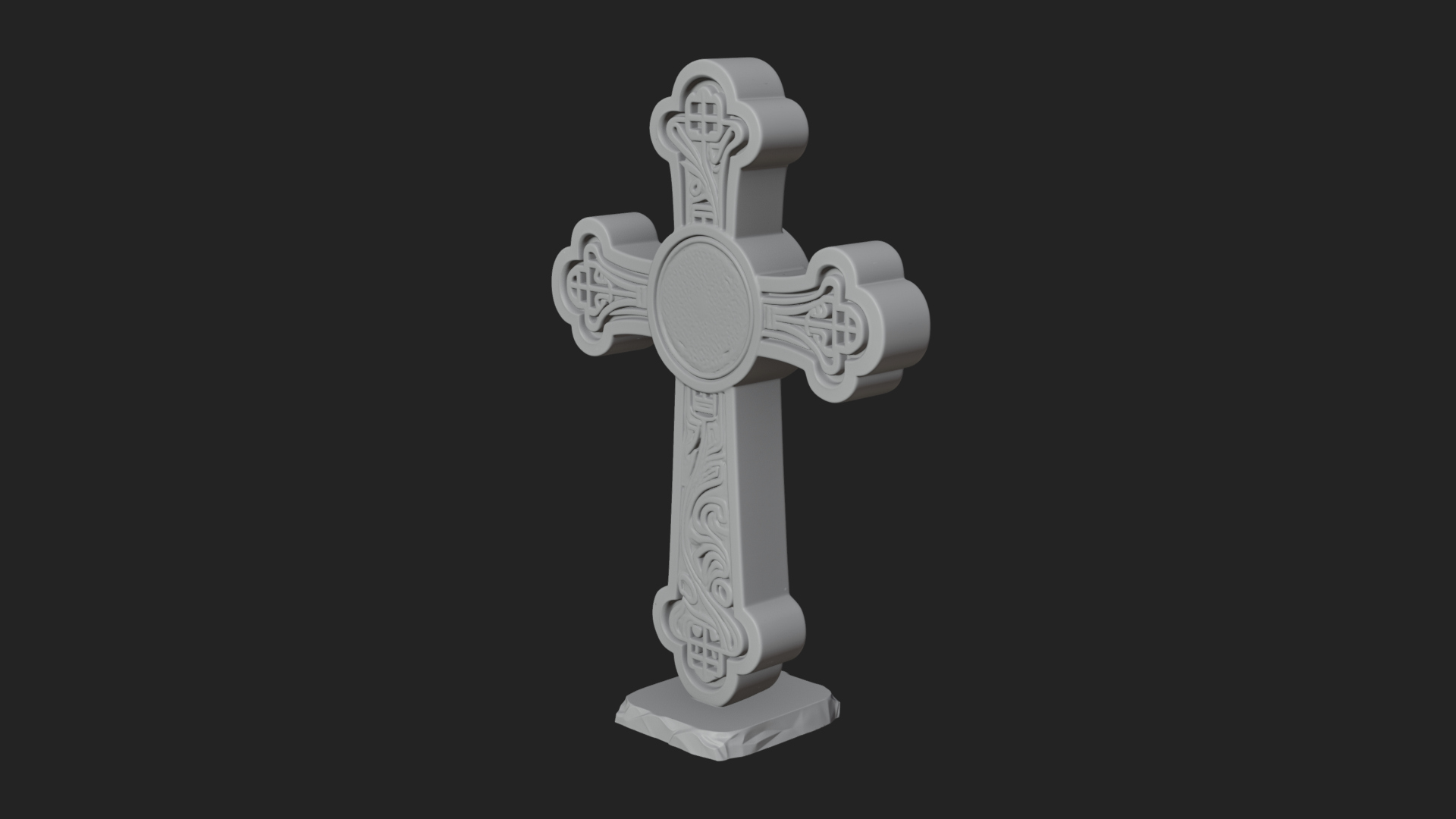 Carved Relief Wall Cross Design 309 3D Print Model 3D Model