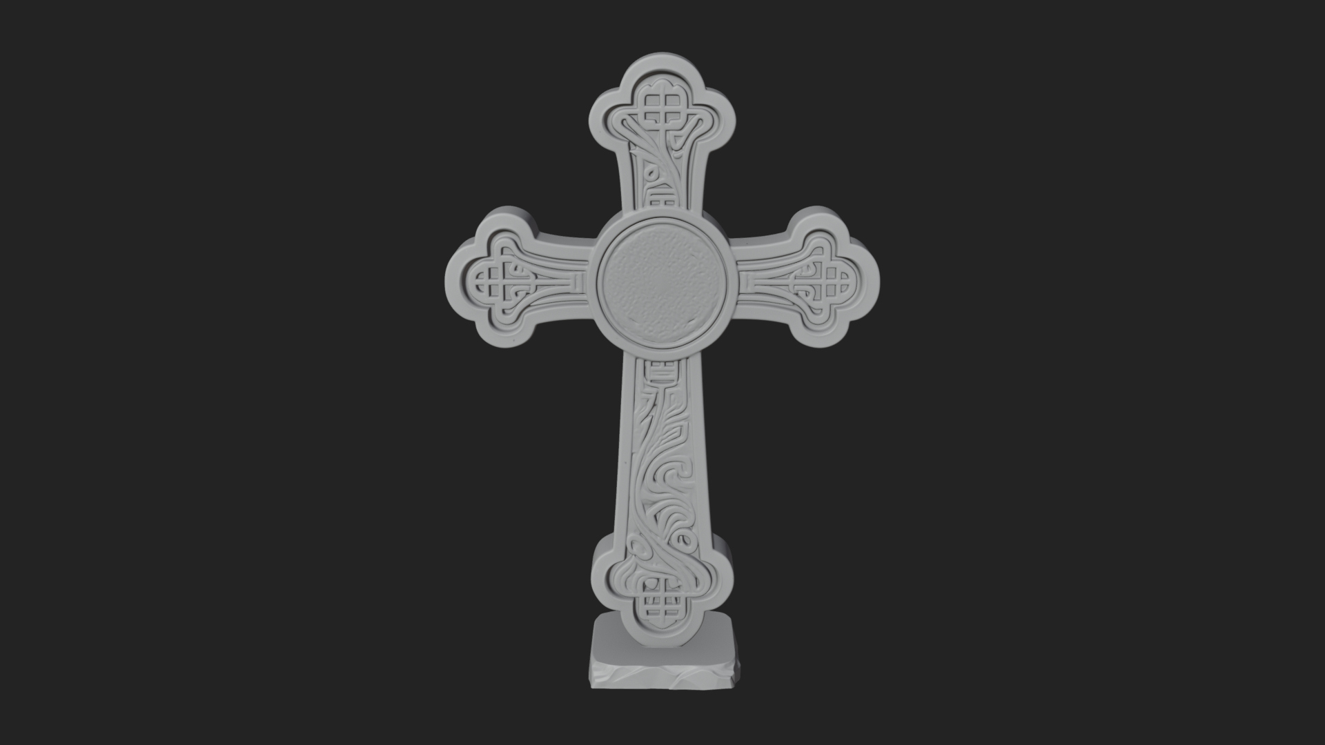 Carved Relief Wall Cross Design 309 3D Print Model 3D Model