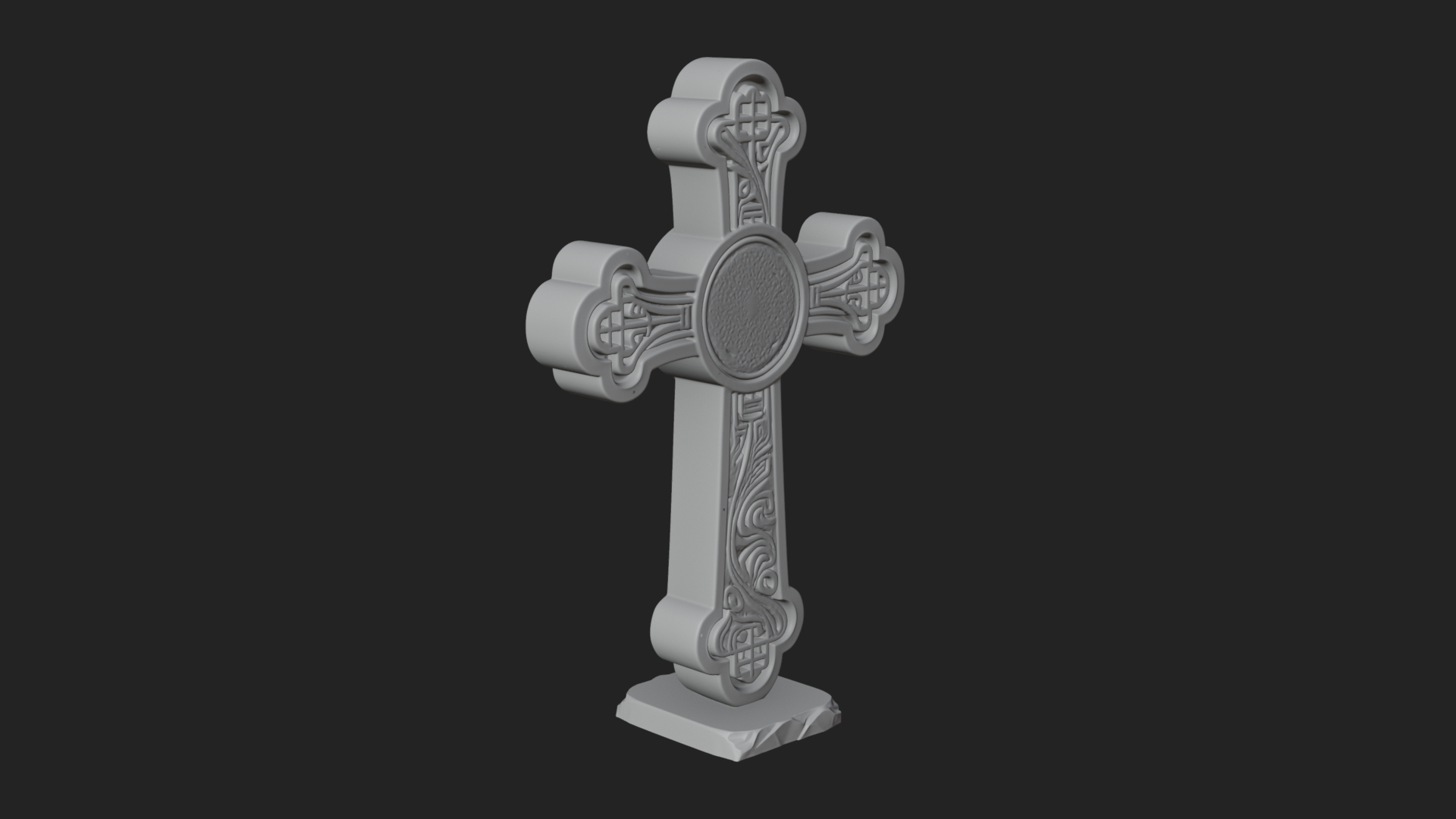 Carved Relief Wall Cross Design 309 3D Print Model 3D Model
