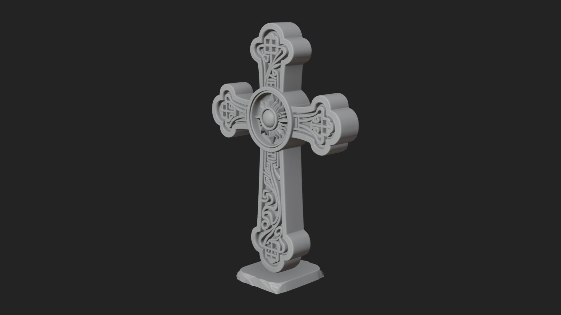 Carved Relief Wall Cross Design 309 3D Print Model 3D Model