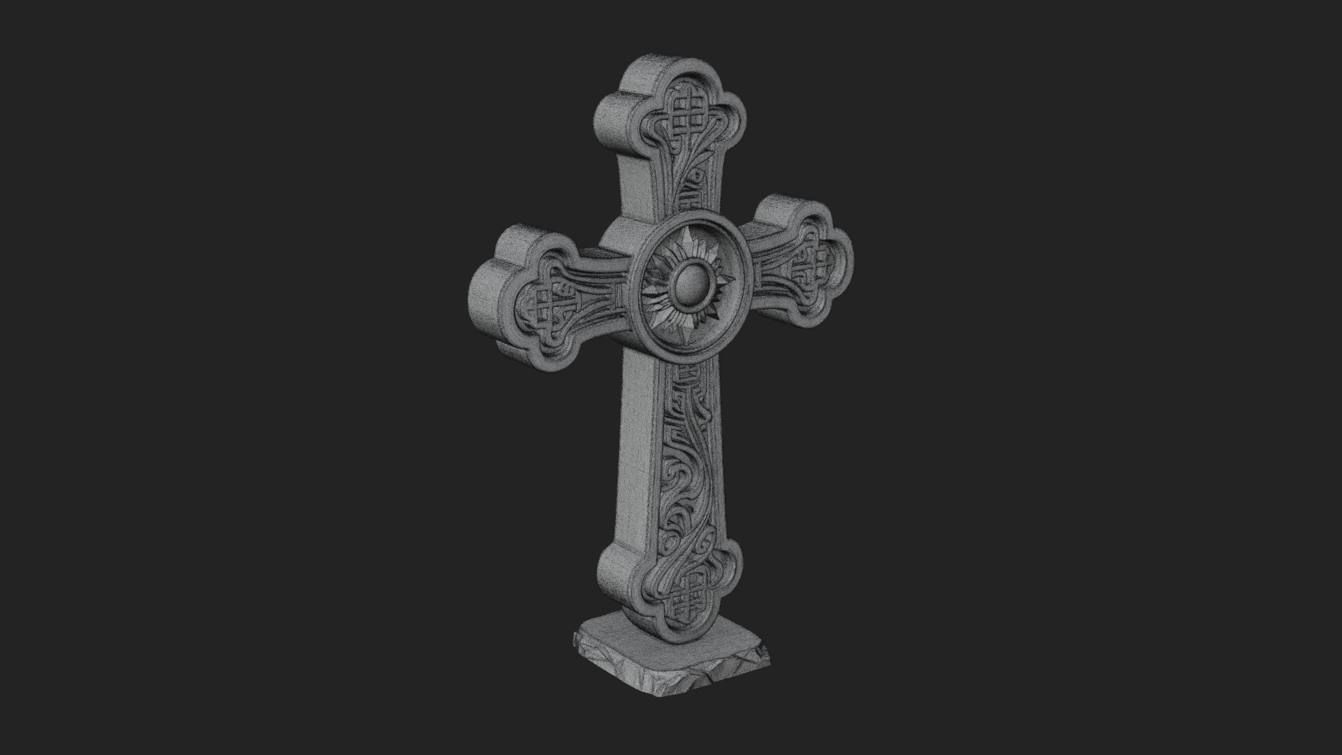 Carved Relief Wall Cross Design 309 3D Print Model 3D Model
