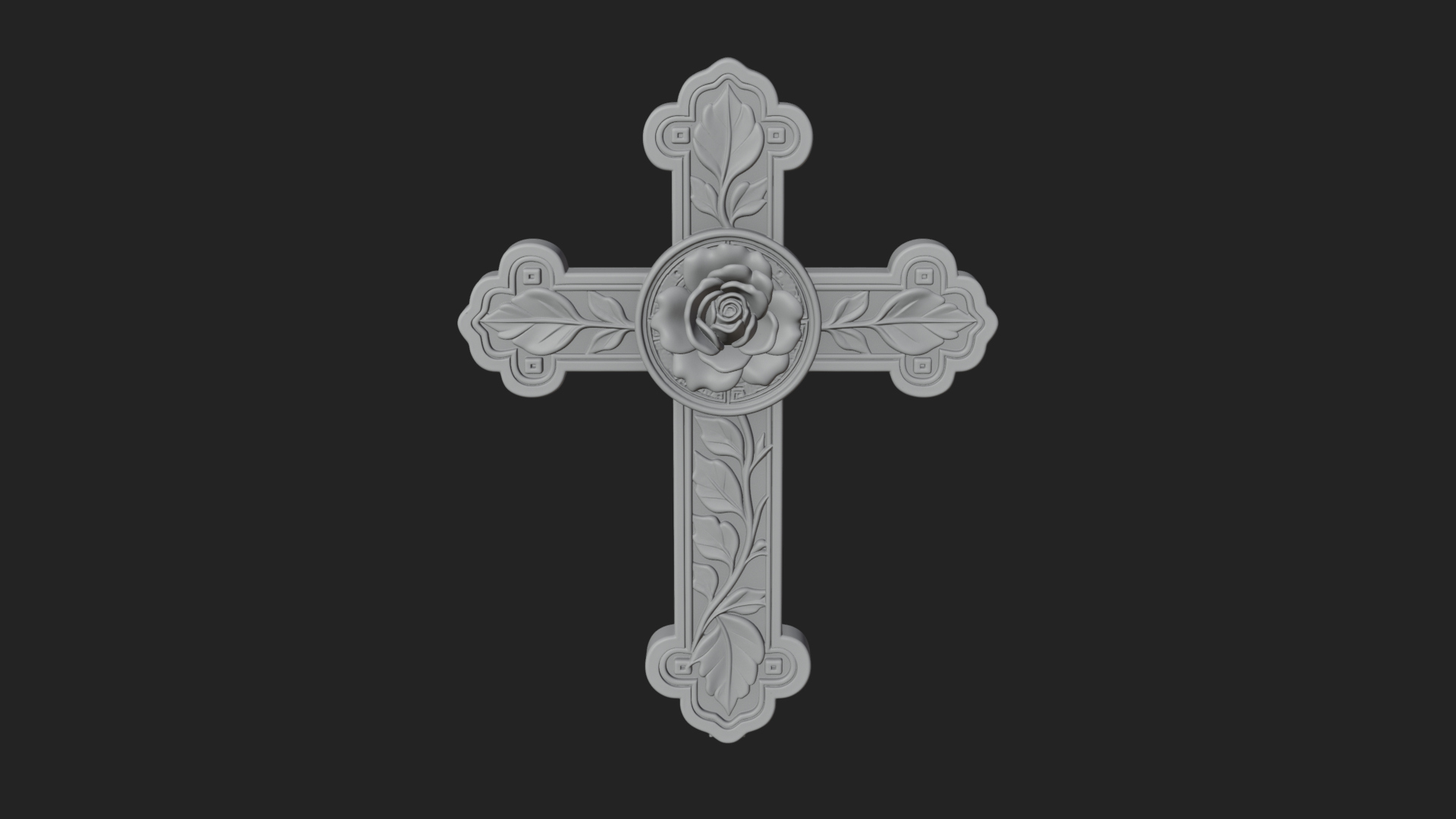 Carved Relief Wall Cross Design 31 3D Print Model 3D Model