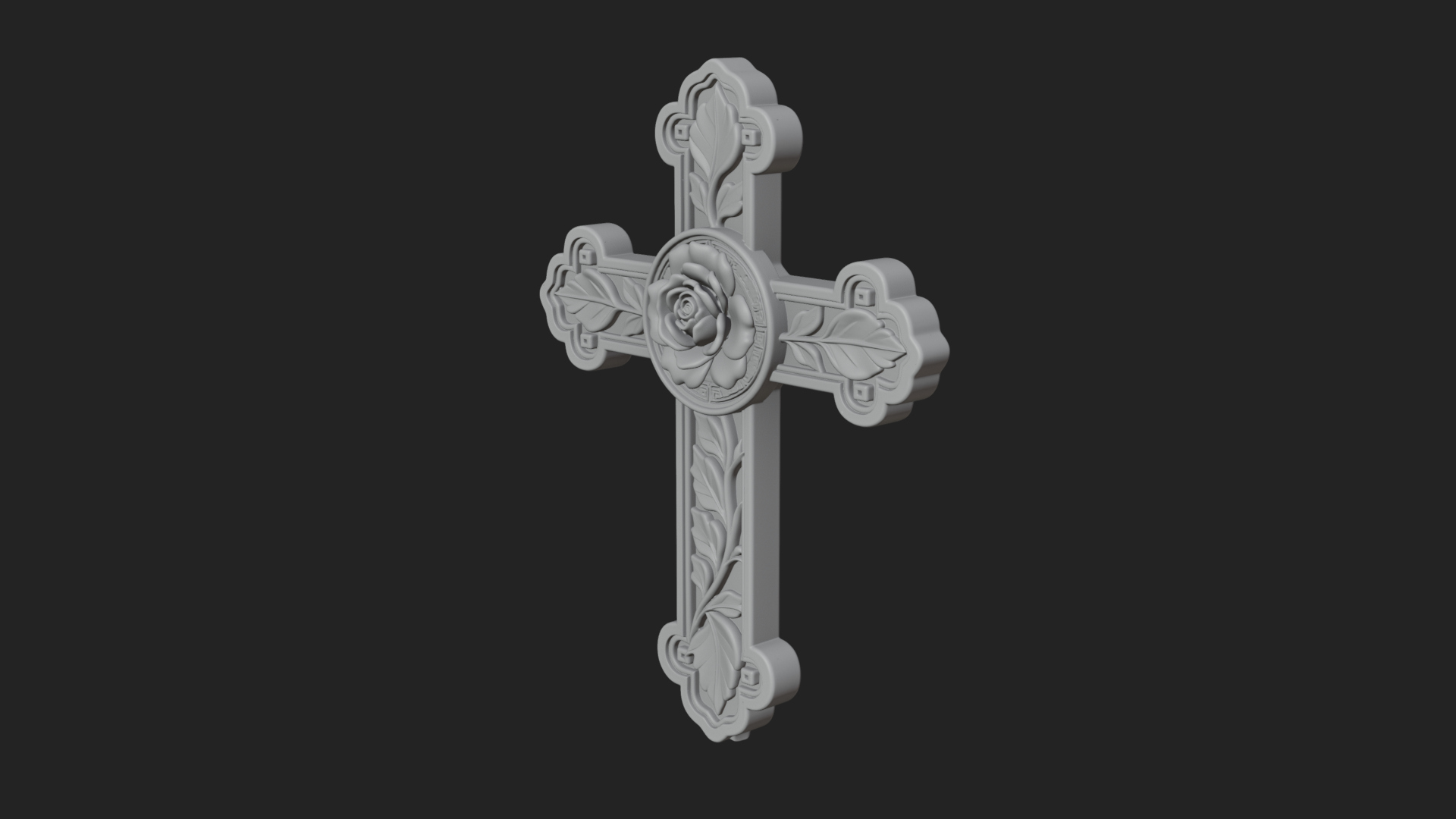 Carved Relief Wall Cross Design 31 3D Print Model 3D Model