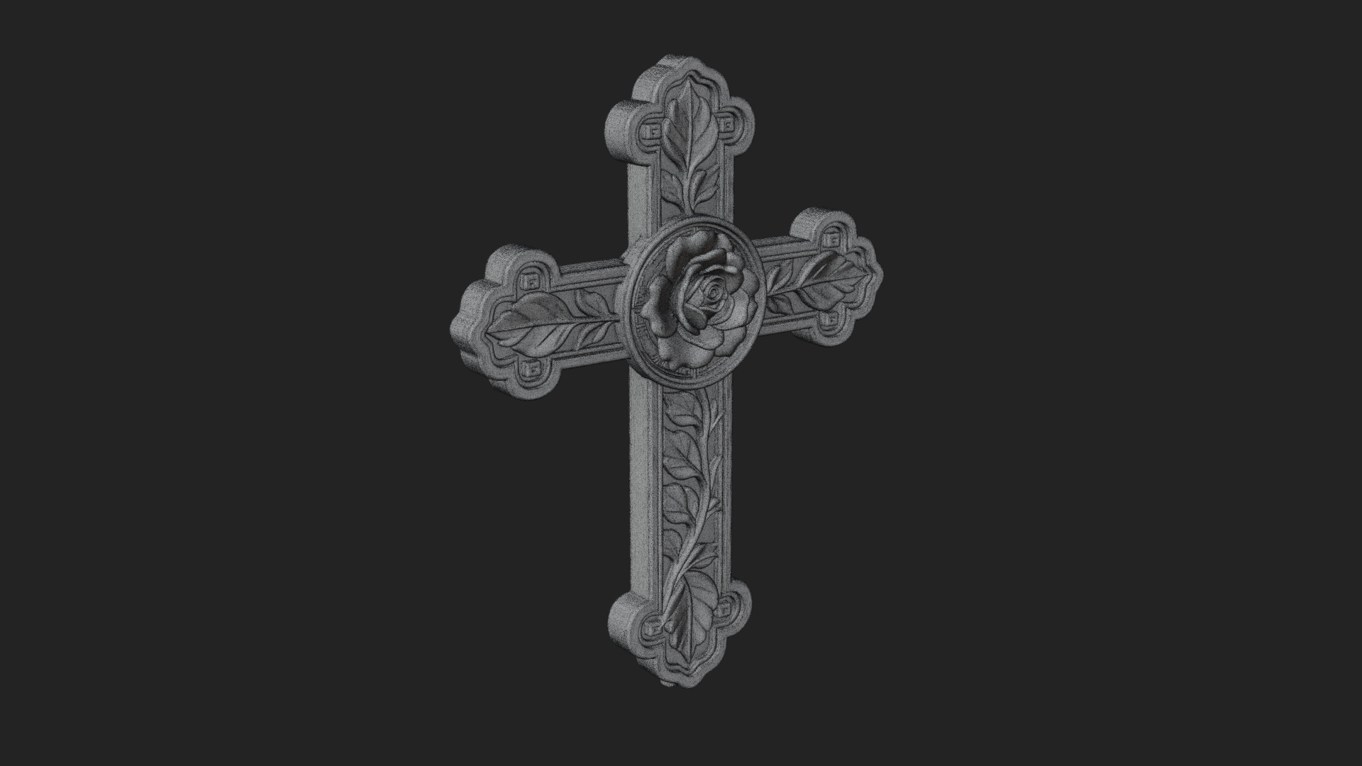 Carved Relief Wall Cross Design 31 3D Print Model 3D Model