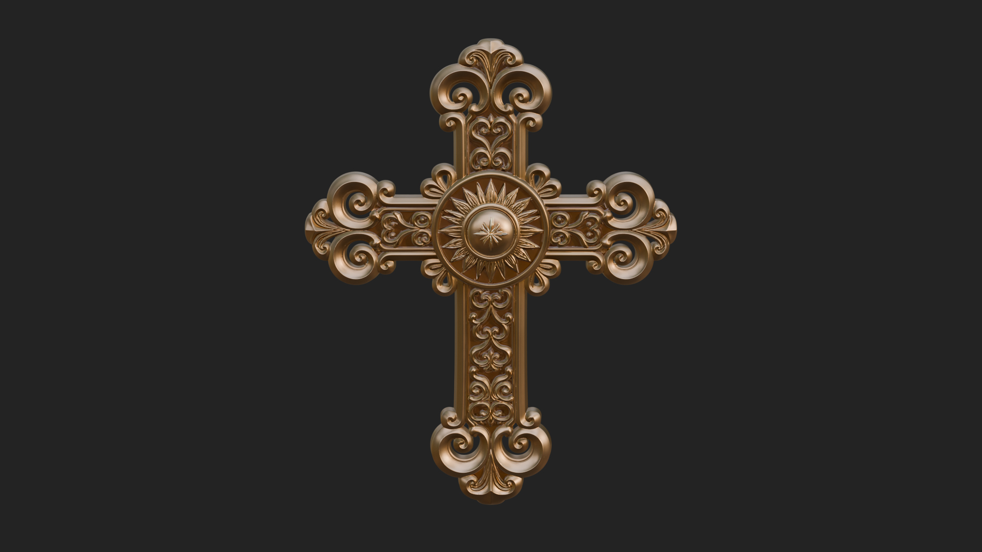 Carved Relief Wall Cross Design 310 3D Print Model 3D Model