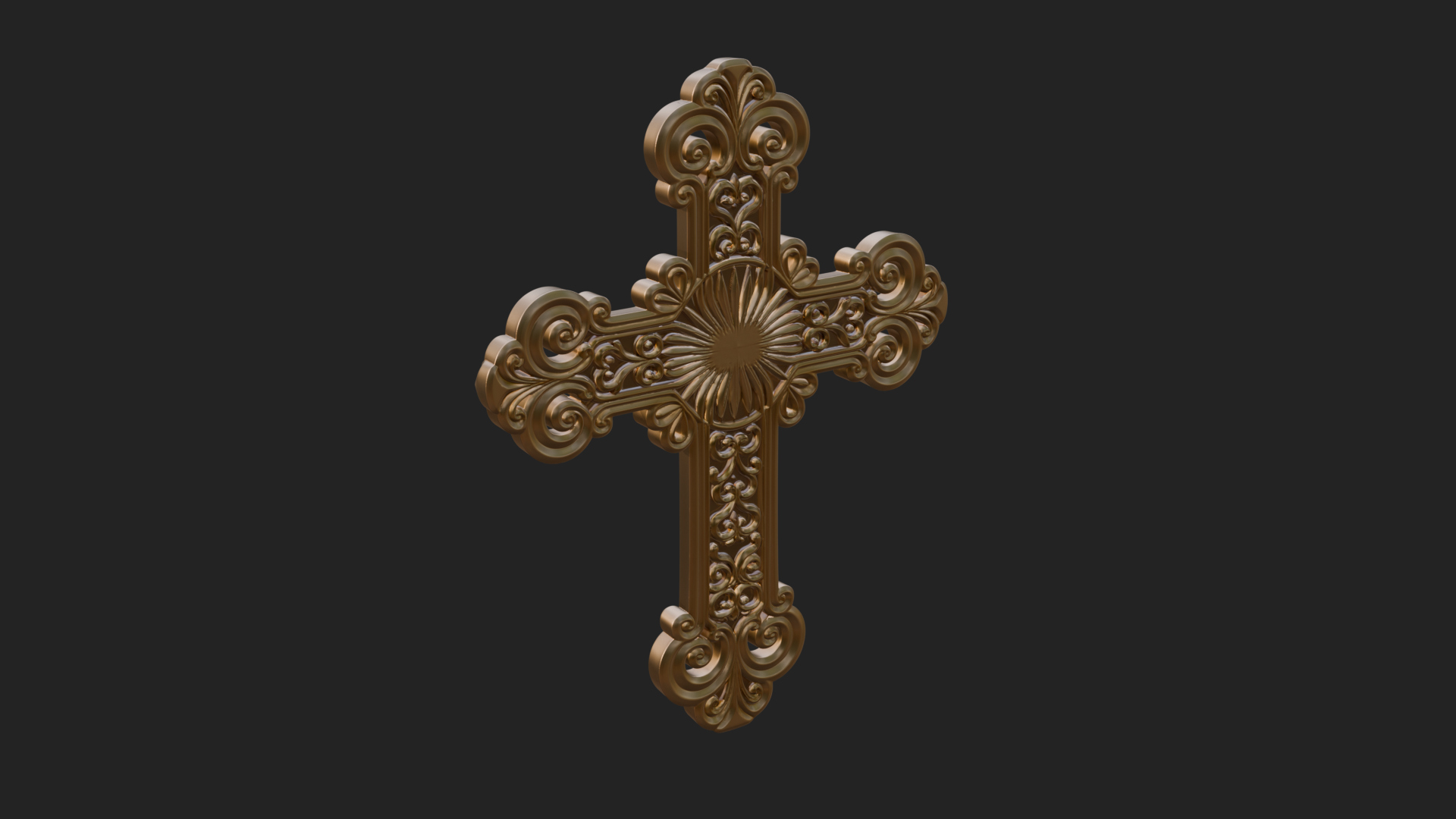 Carved Relief Wall Cross Design 310 3D Print Model 3D Model