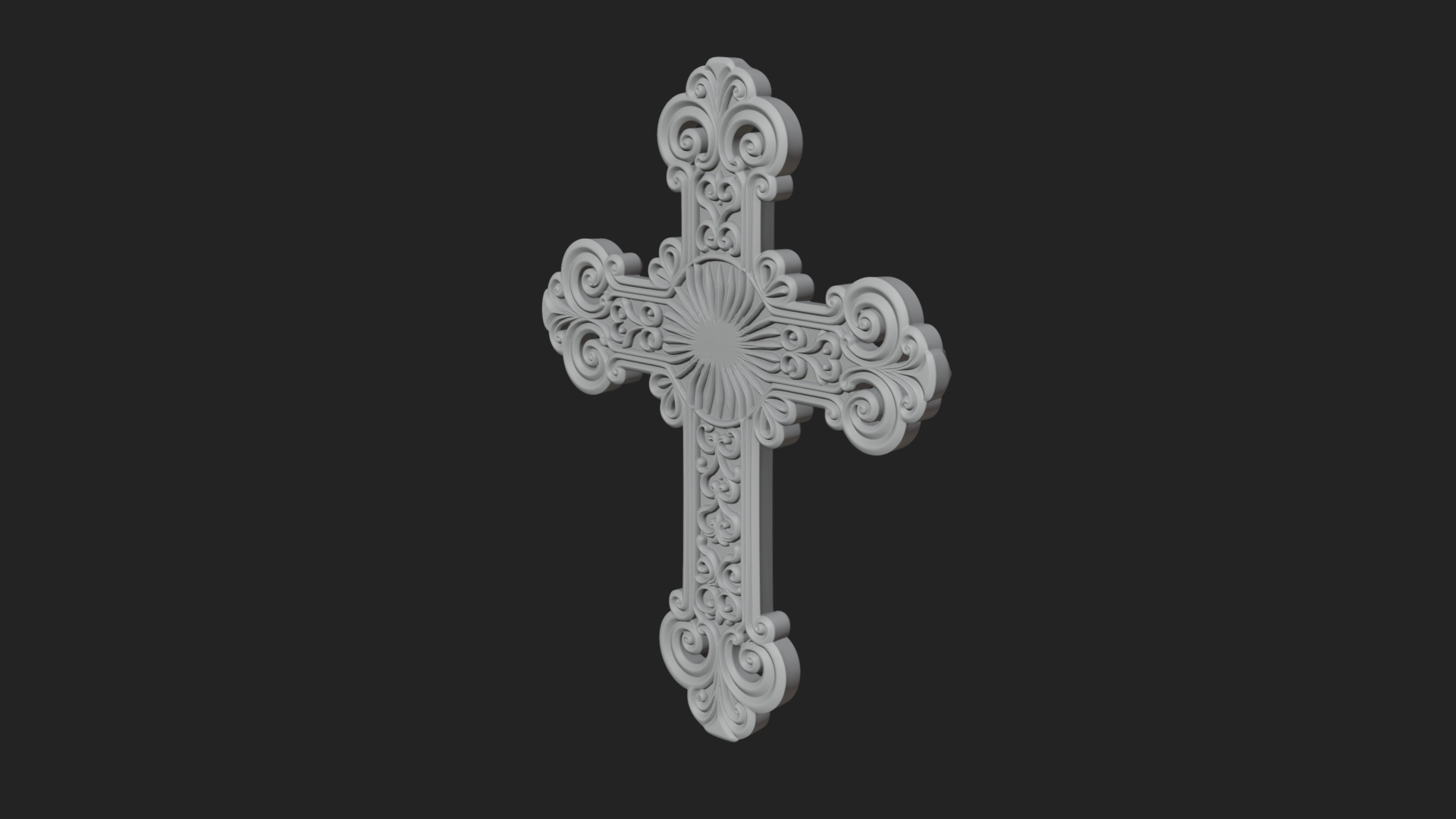 Carved Relief Wall Cross Design 310 3D Print Model 3D Model