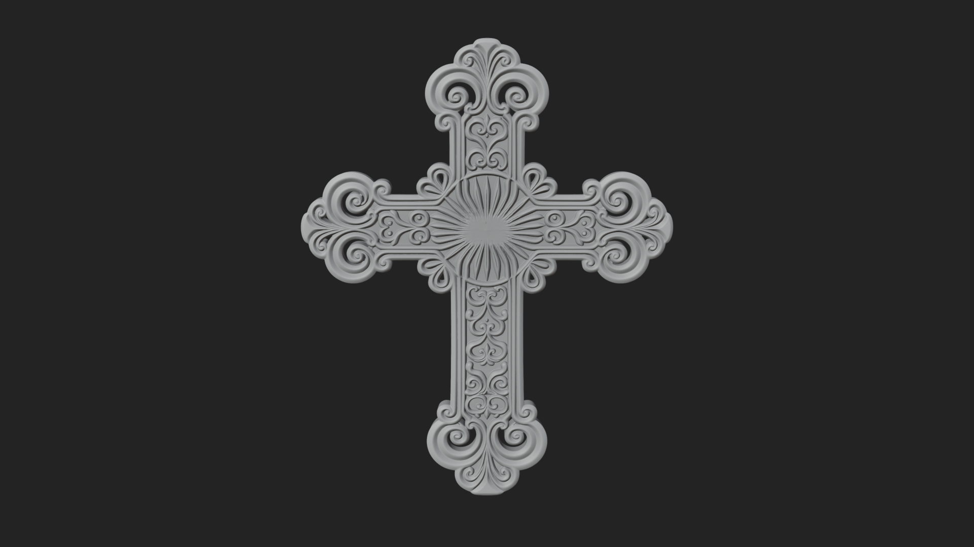 Carved Relief Wall Cross Design 310 3D Print Model 3D Model