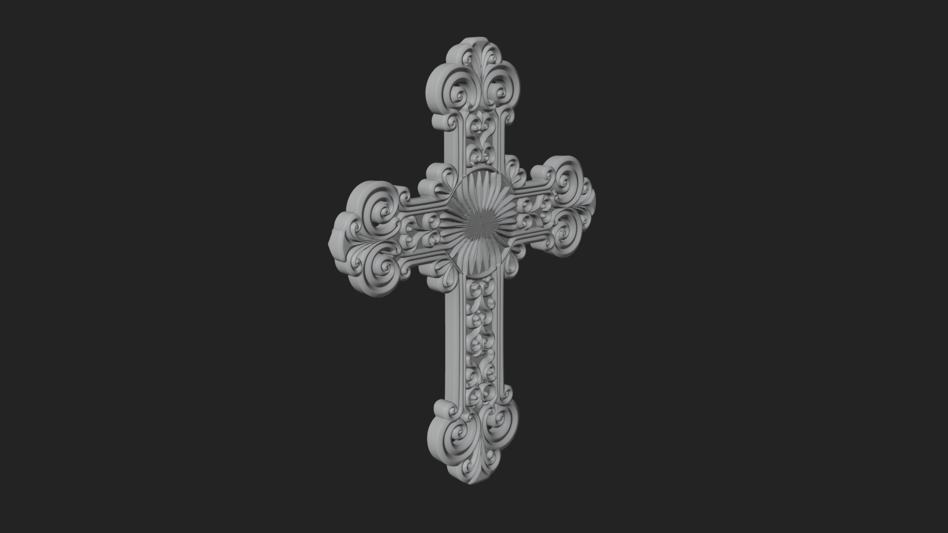 Carved Relief Wall Cross Design 310 3D Print Model 3D Model