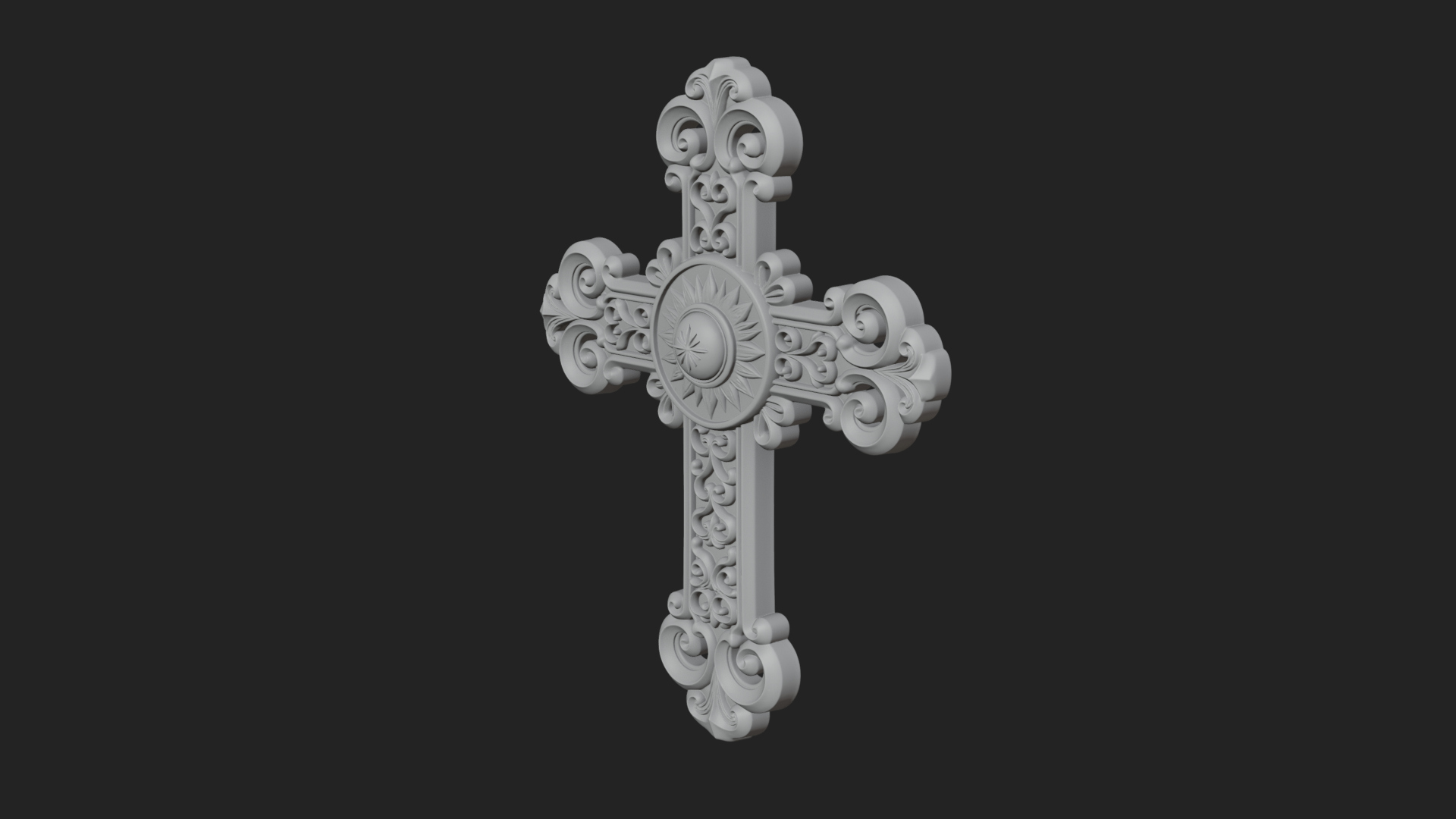 Carved Relief Wall Cross Design 310 3D Print Model 3D Model